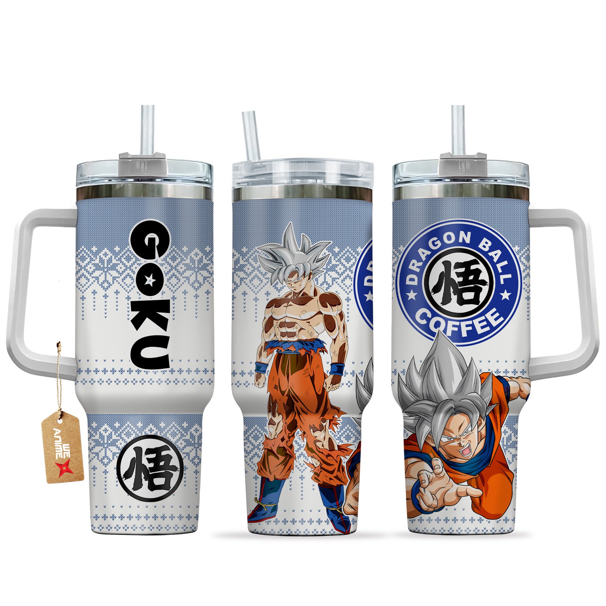 Hydratemerch Goku Ultra Instinct Dragon Ball Anime Custom Stanley Quencher 40oz Stainless Steel Tumbler With Handle