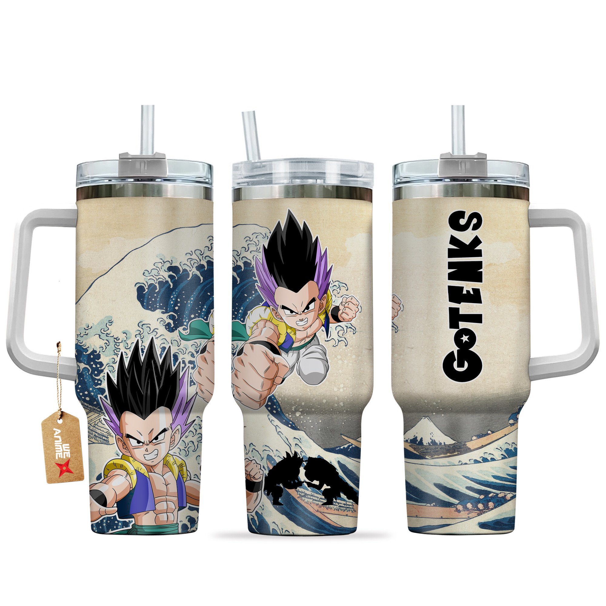 Hydratemerch Gotenks Dragon Ball Anime Custom Stanley Quencher 40oz Stainless Steel Tumbler With Handle