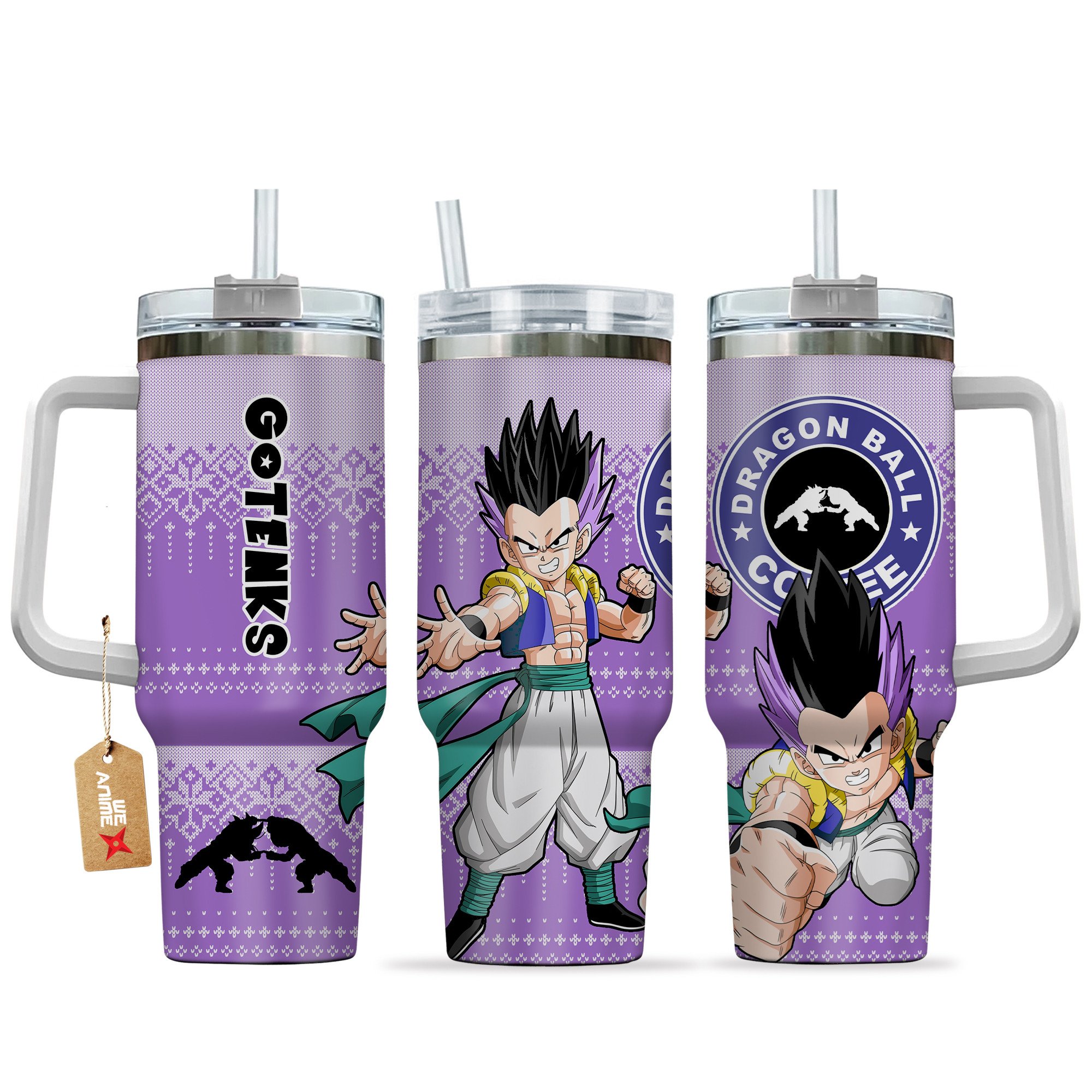 Hydratemerch Gotenks Dragon Ball Z Anime Custom Stanley Quencher 40oz Stainless Steel Tumbler With Handle