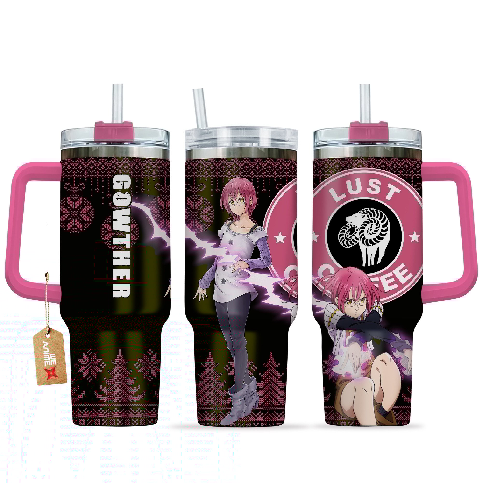 Hydratemerch Gowther Nanatsu no Taizai Anime Custom Stanley Quencher 40oz Stainless Steel Tumbler With Handle