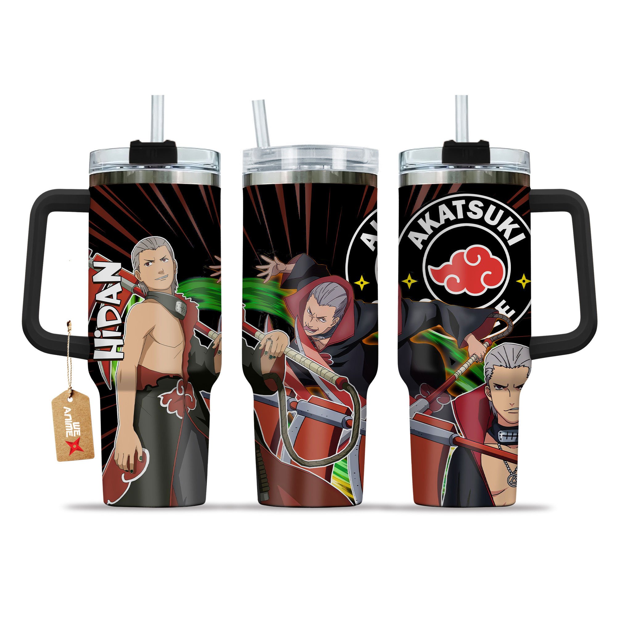 Hydratemerch Hidan Naruto Anime Custom Stanley Quencher 40oz Stainless Steel Tumbler With Handle