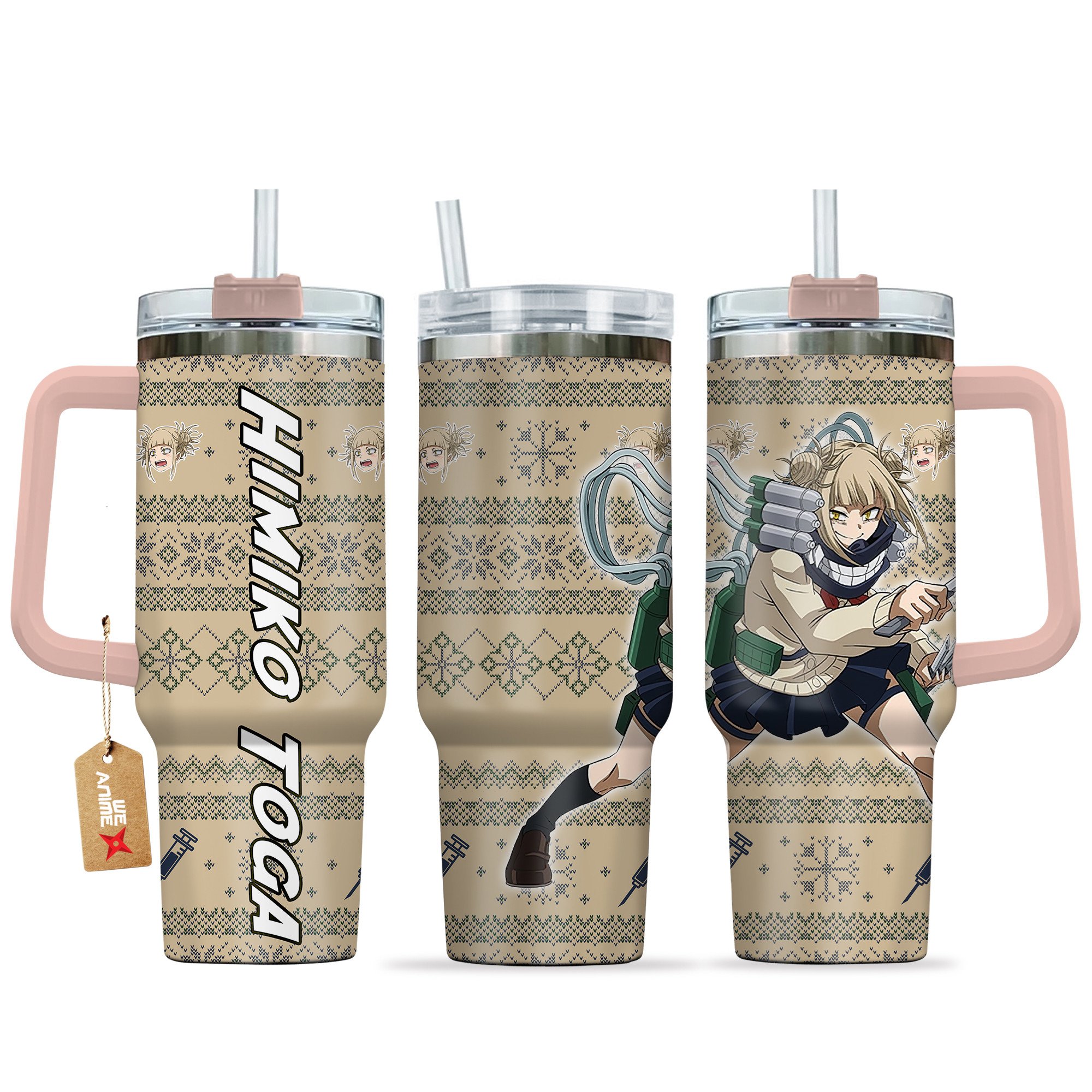 Hydratemerch Himiko Toga My Hero Academia Anime Custom Stanley Quencher 40oz Stainless Steel Tumbler With Handle