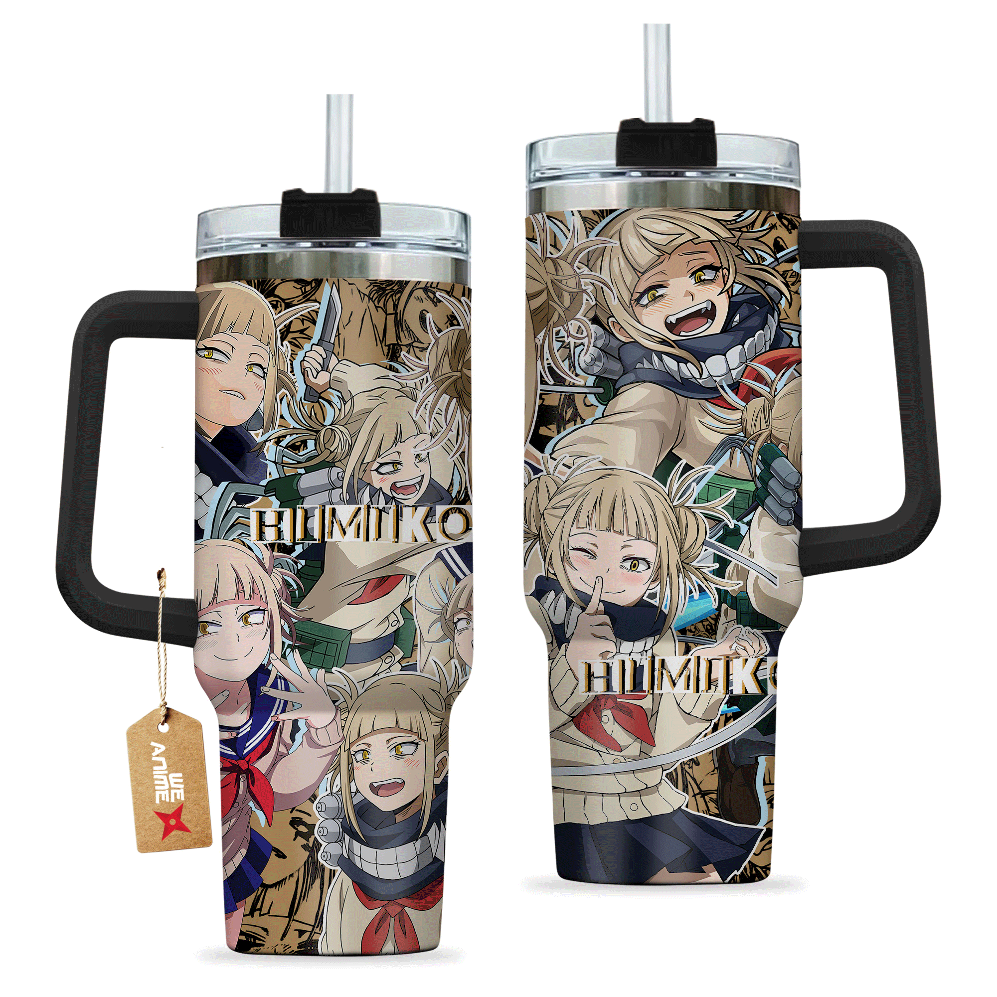 Hydratemerch Himiko Toga My Hero Academia Anime Custom Stanley Quencher 40oz Stainless Steel Tumbler With Handle