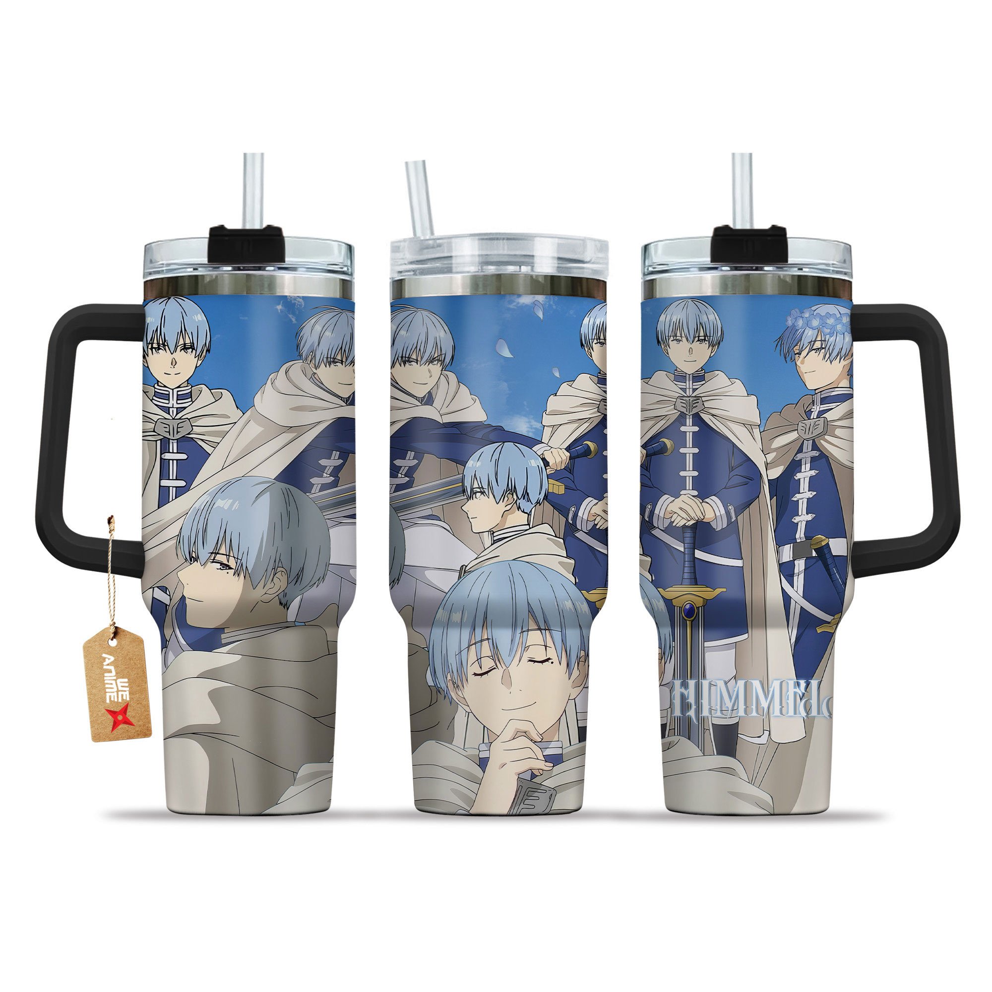 Hydratemerch Himmel Sousou No Frieren Anime Custom Stanley Quencher 40oz Stainless Steel Tumbler With Handle