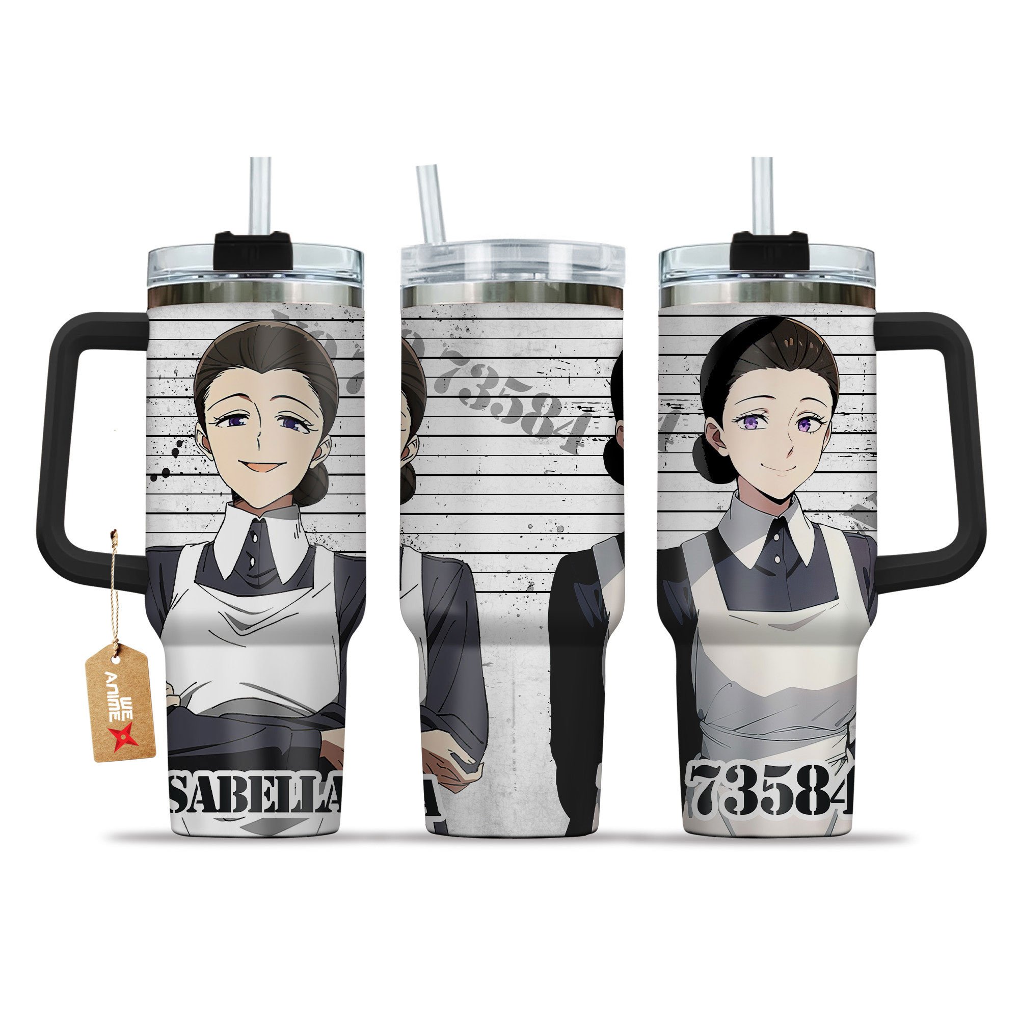 Hydratemerch Isabella The Promised Neverland Anime Custom Stanley Quencher 40oz Stainless Steel Tumbler With Handle