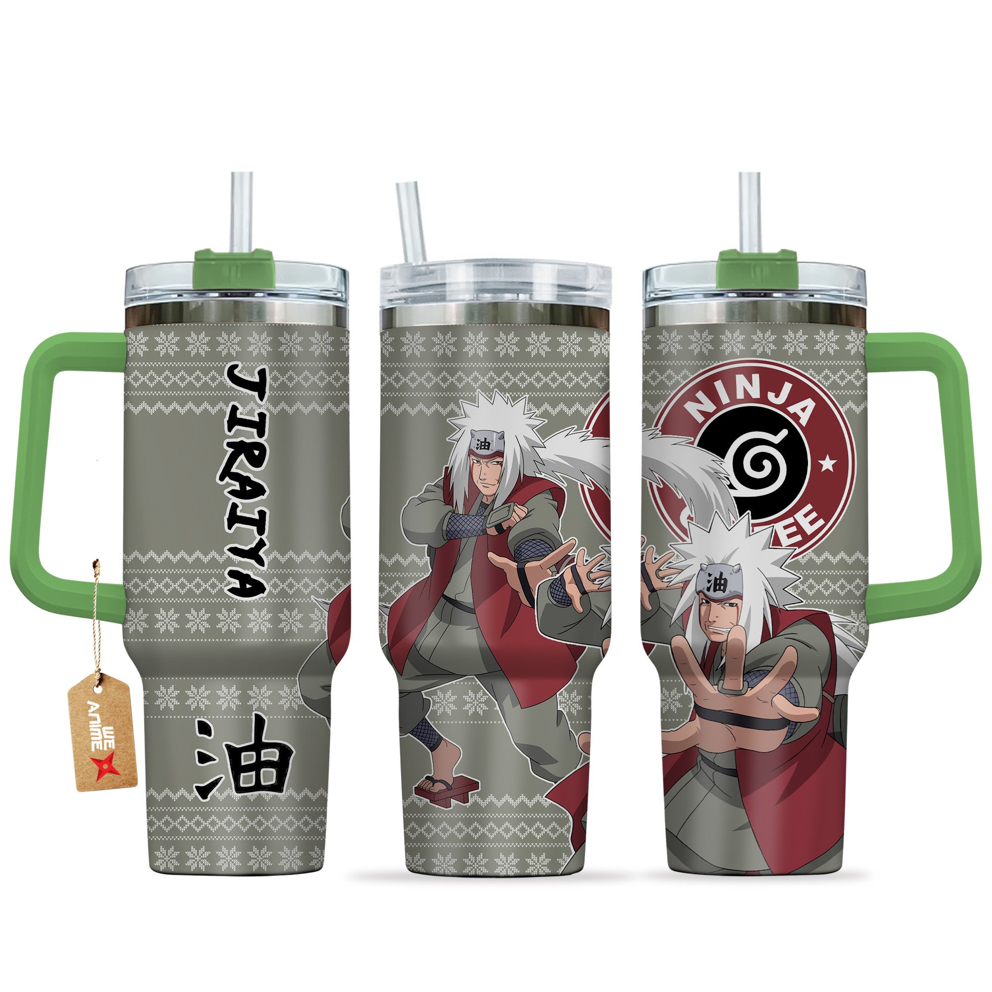 Hydratemerch Jiraiya Naruto Anime Custom Stanley Quencher 40oz Stainless Steel Tumbler With Handle