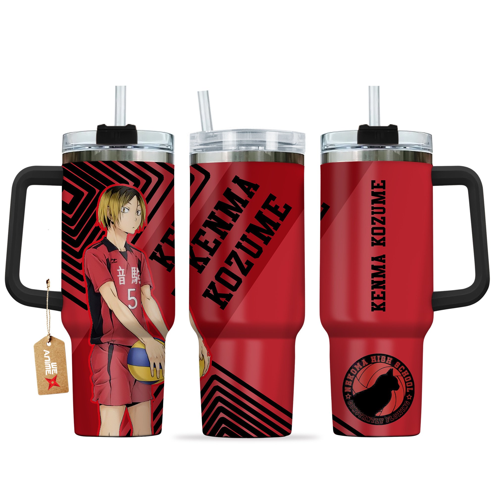 Hydratemerch Kenma Kozume Haikyu!! Anime Custom Stanley Quencher 40oz Stainless Steel Tumbler With Handle