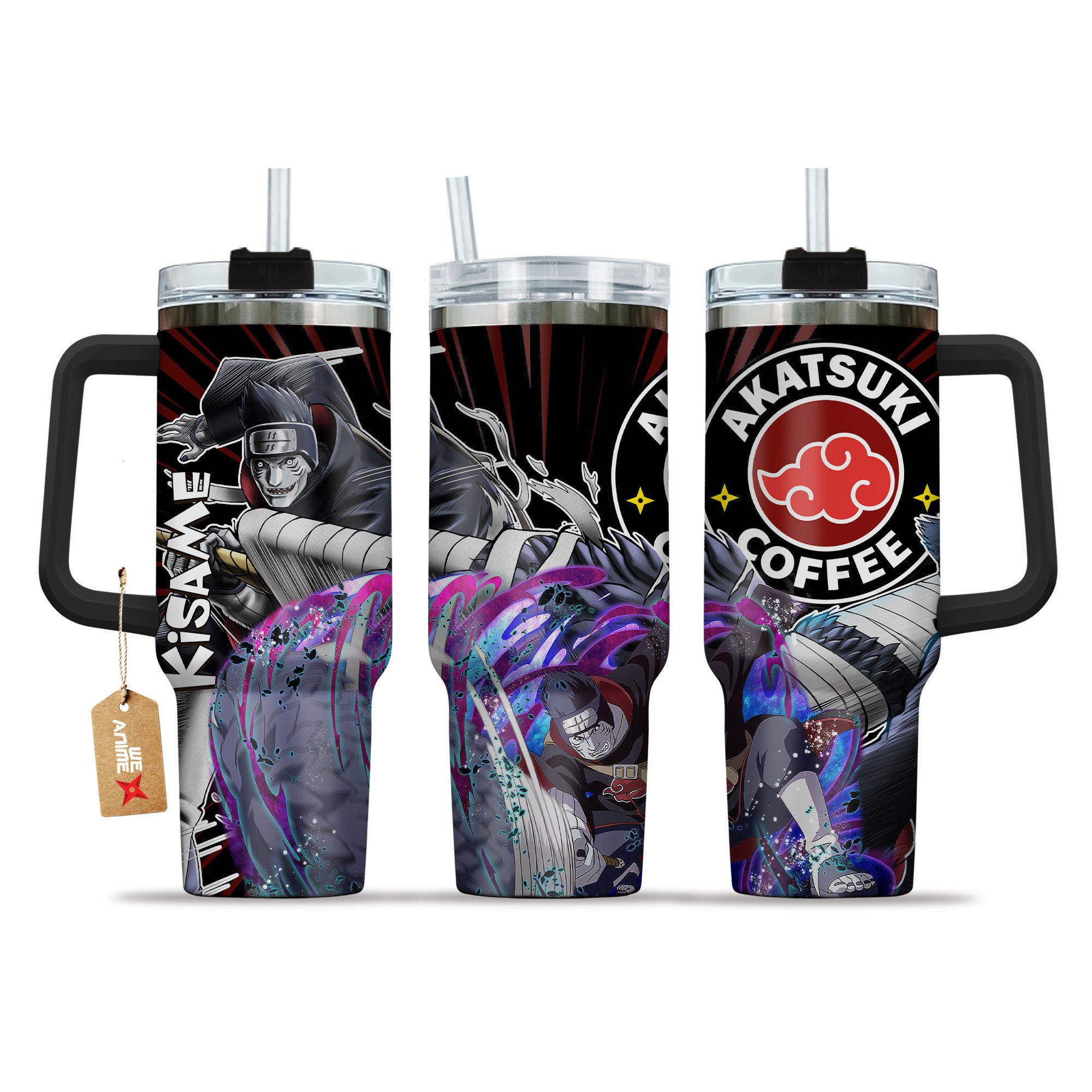 Hydratemerch Kisame Hoshigaki Naruto Anime Custom Stanley Quencher 40oz Stainless Steel Tumbler With Handle