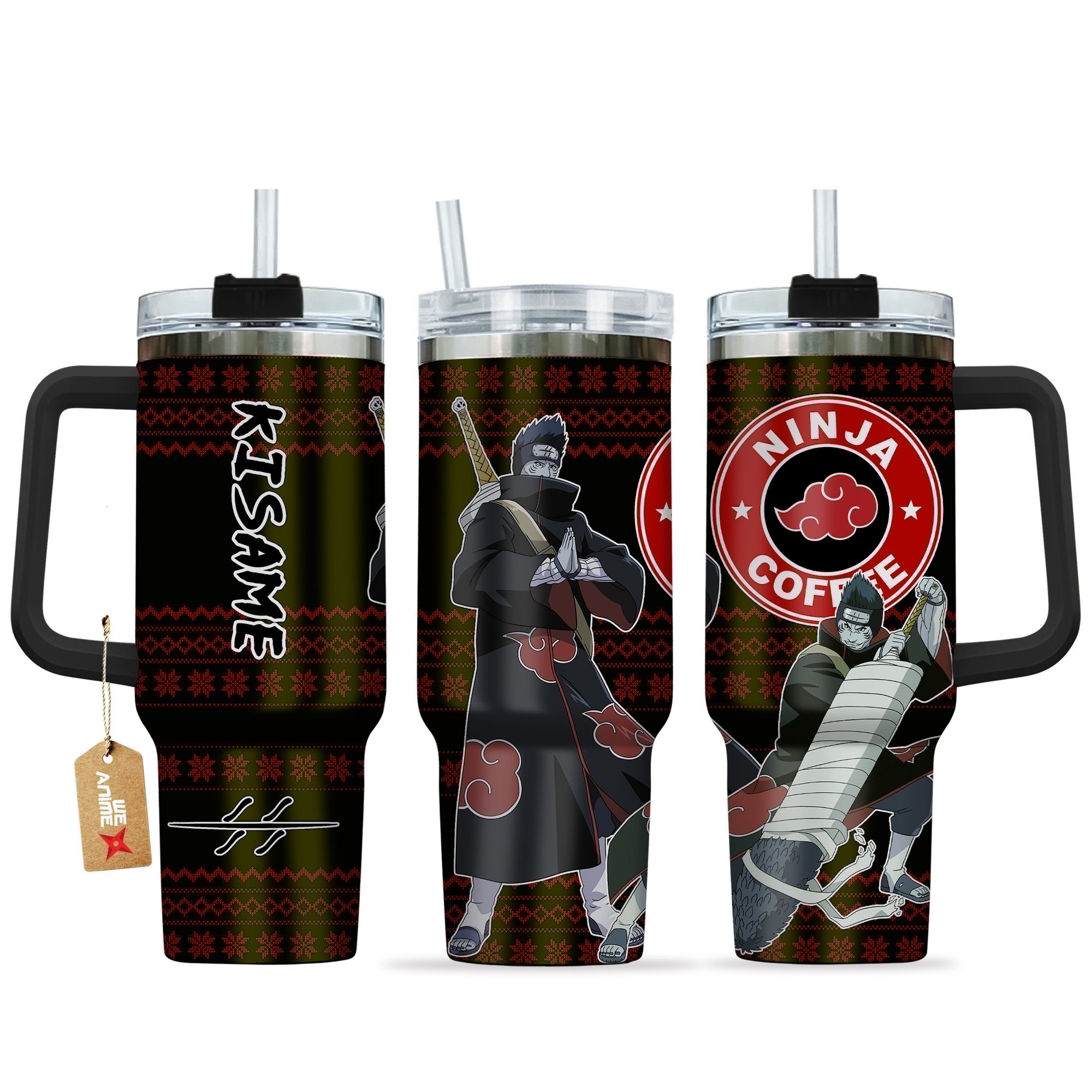 Hydratemerch Kisame Hoshigaki Naruto Anime Custom Stanley Quencher 40oz Stainless Steel Tumbler With Handle