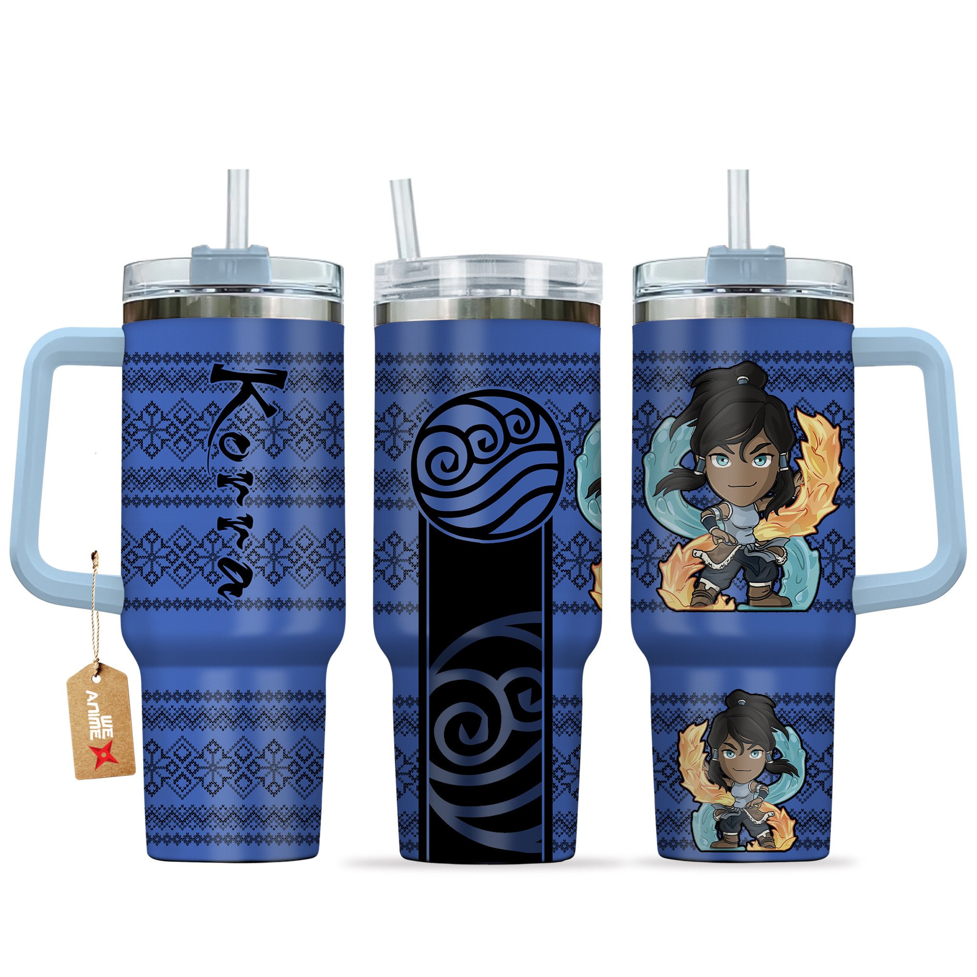 Hydratemerch Korra Avatar Anime Custom Stanley Quencher 40oz Stainless Steel Tumbler With Handle