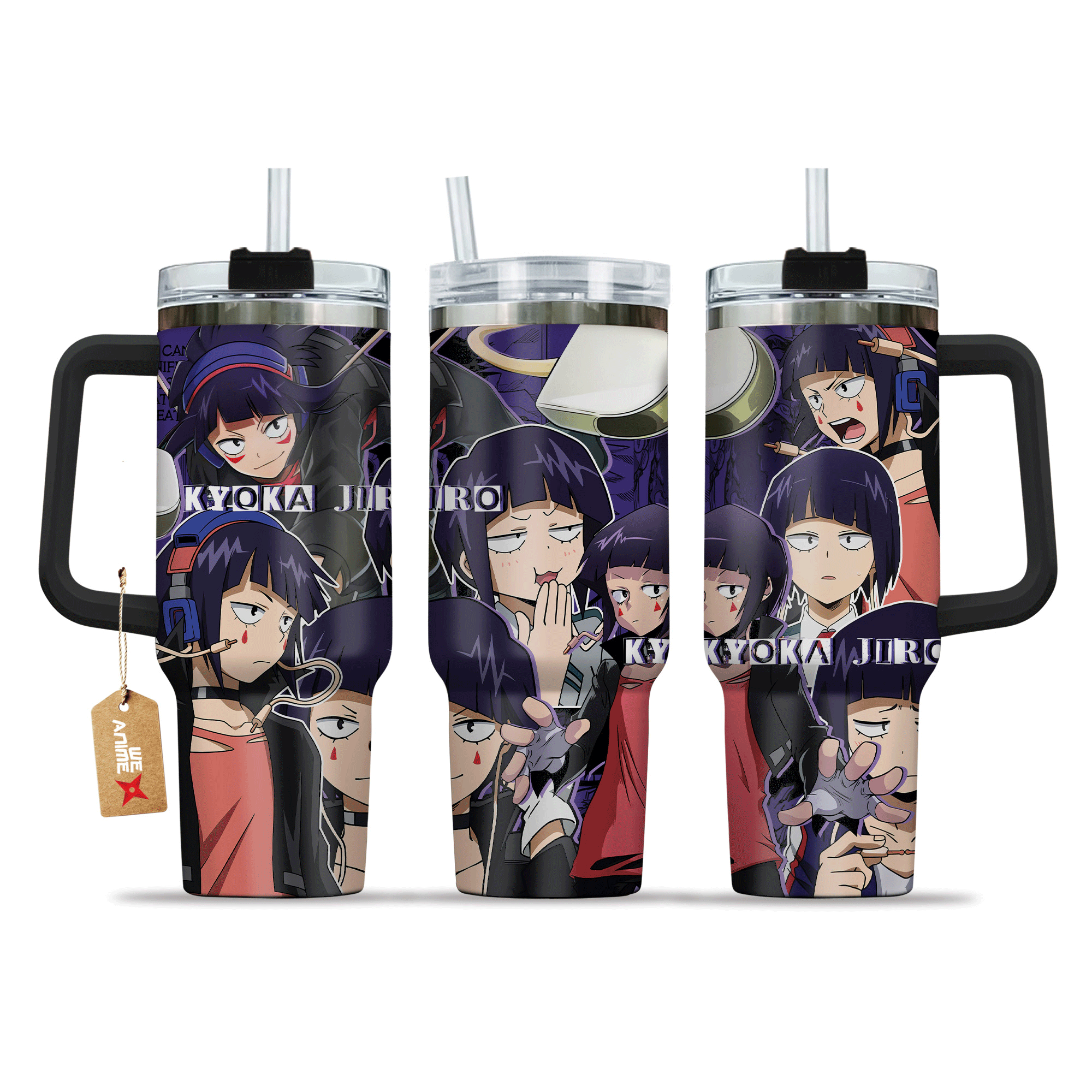 Hydratemerch Kyoka Jiro My Hero Academia Anime Custom Stanley Quencher 40oz Stainless Steel Tumbler With Handle