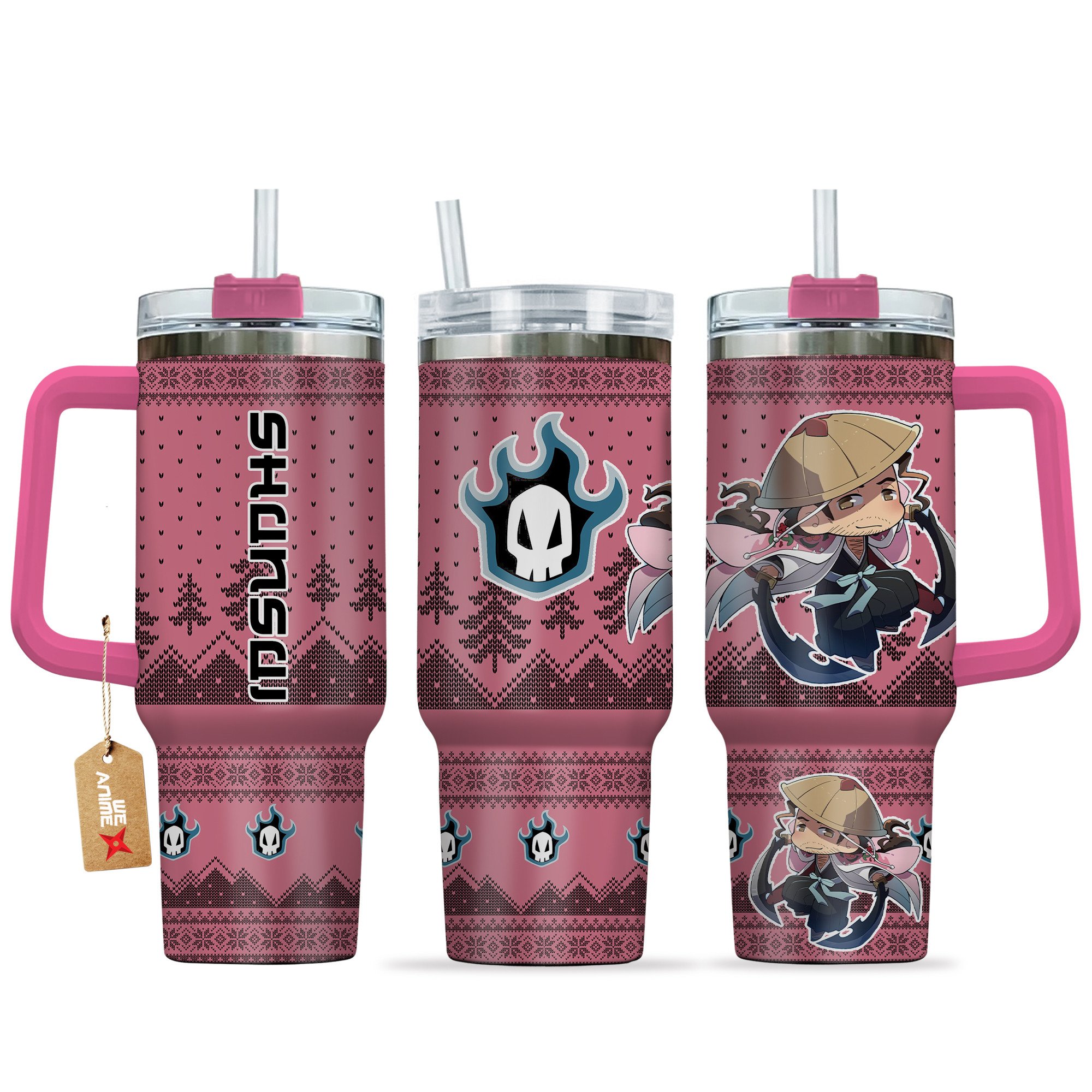 Hydratemerch Kyoraku Shunsui Bleach Anime Custom Stanley Quencher 40oz Stainless Steel Tumbler With Handle