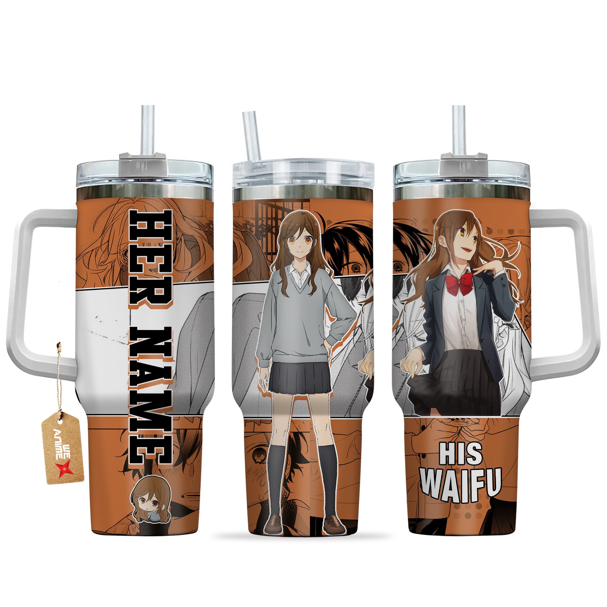 Hydratemerch Kyouko Hori Horimiya Anime Custom Stanley Quencher 40oz Stainless Steel Tumbler With Handle