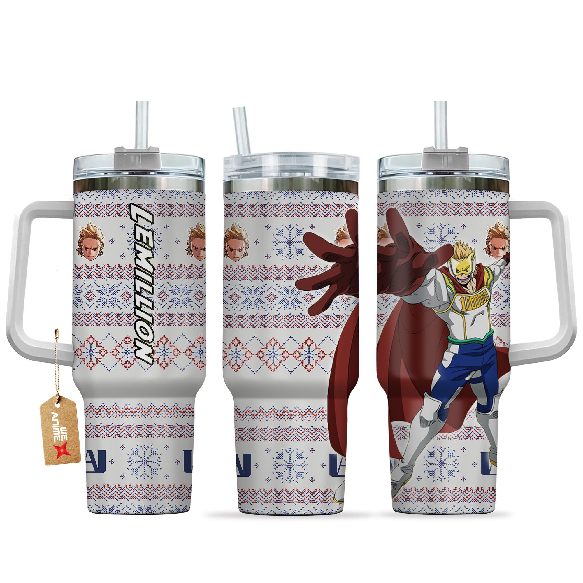 Hydratemerch Lemmilion Togata Mirio My Hero Academia Anime Custom Stanley Quencher 40oz Stainless Steel Tumbler With Handle
