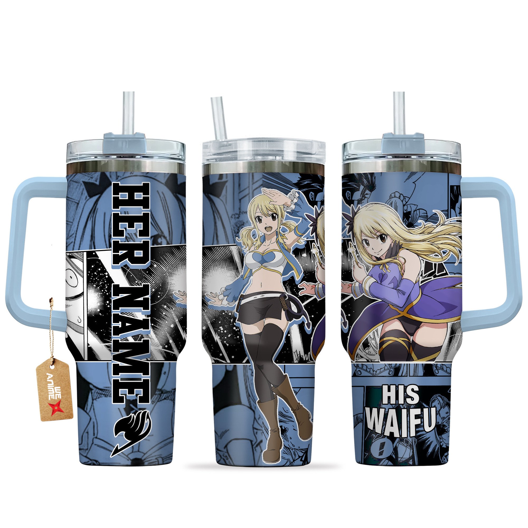 Hydratemerch Lucy Heartfilia Fairy Tail Anime Valentine Custom Stanley Quencher 40oz Stainless Steel Tumbler With Handle