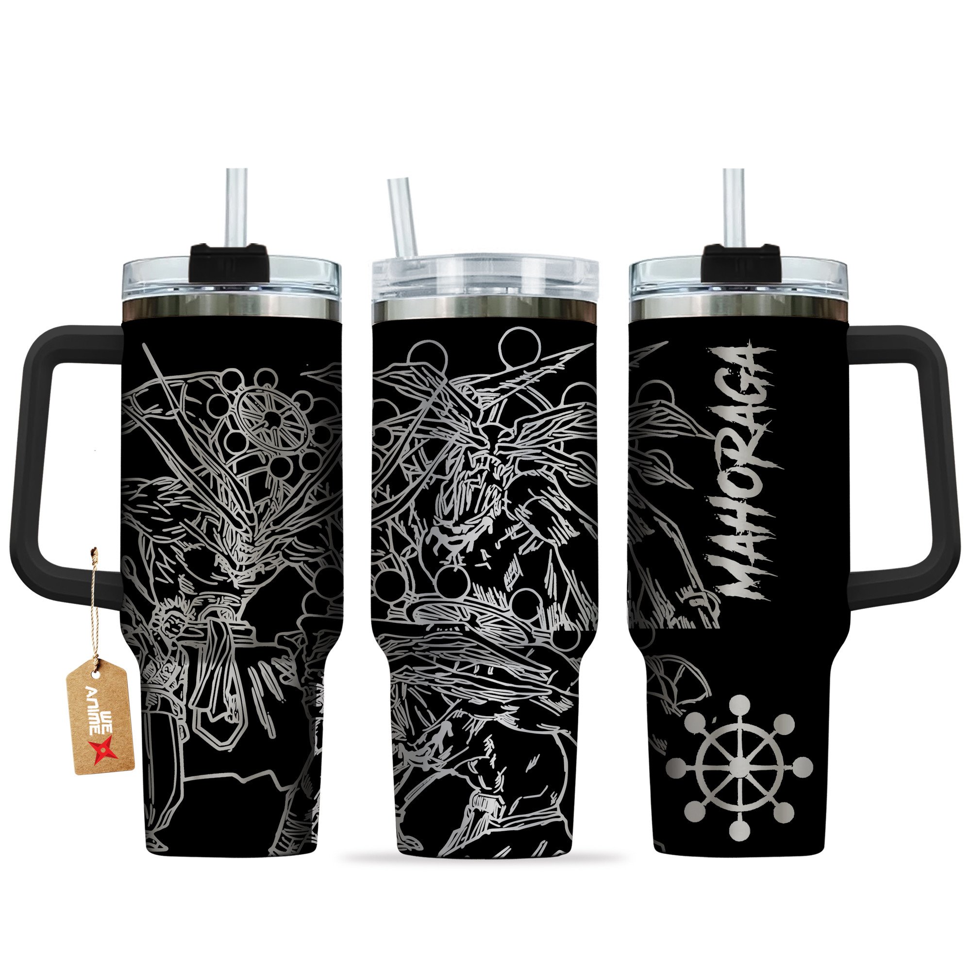 Hydratemerch Mahoraga Jujutsu Kaisen Anime Custom Stanley Quencher 40oz Stainless Steel Tumbler With Handle