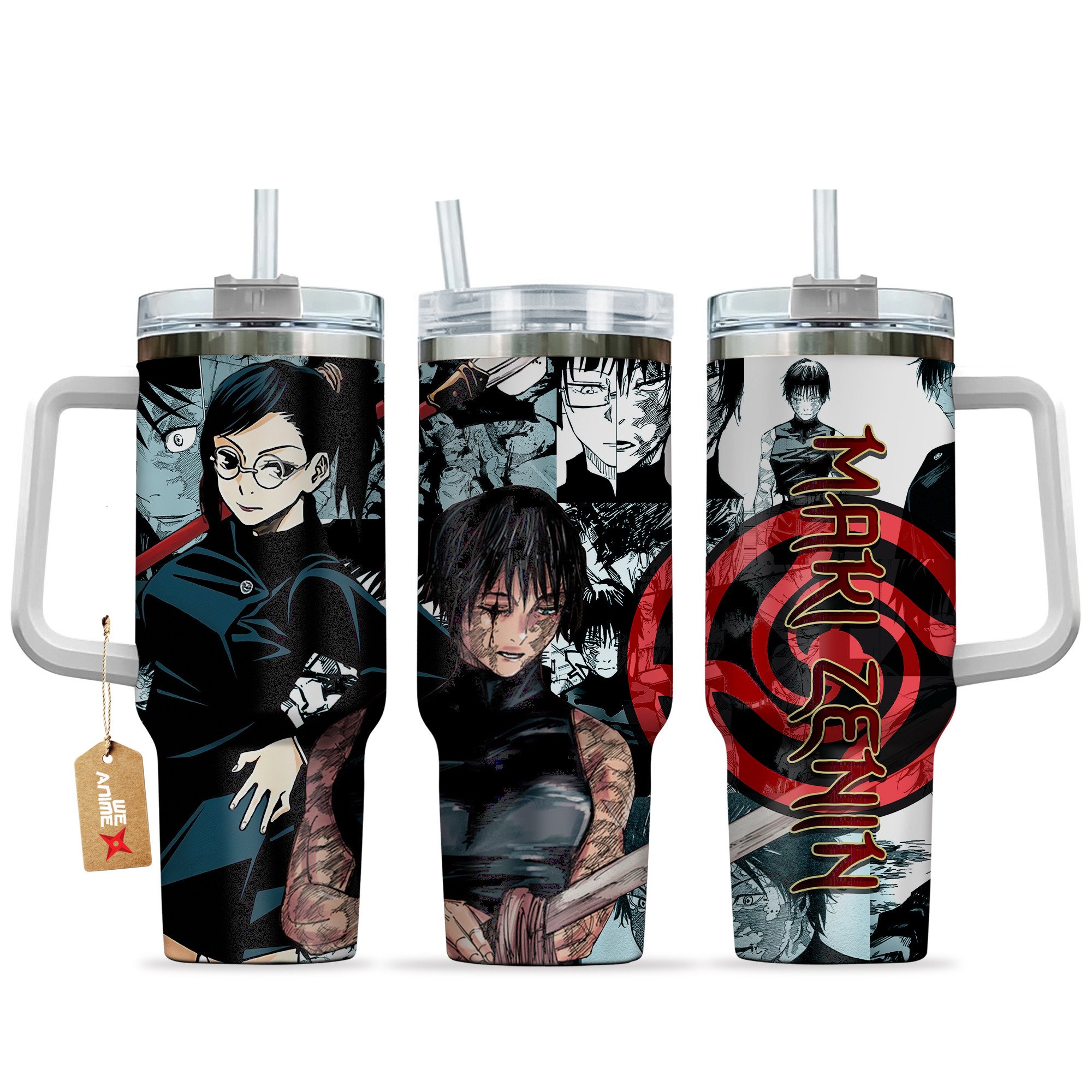 Hydratemerch Maki Zenin Jujutsu Kaisen Anime Custom Stanley Quencher 40oz Stainless Steel Tumbler With Handle