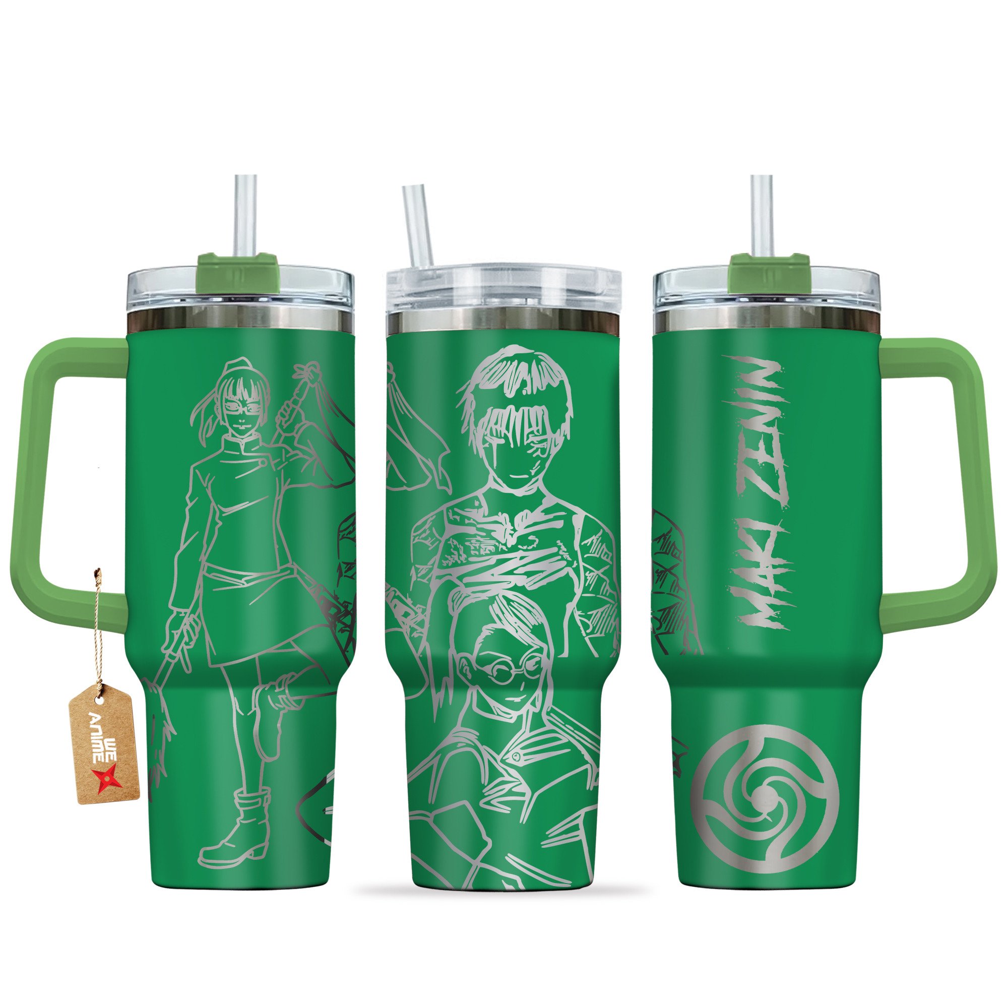 Hydratemerch Maki Zenin Jujutsu Kaisen Anime Custom Stanley Quencher 40oz Stainless Steel Tumbler With Handle