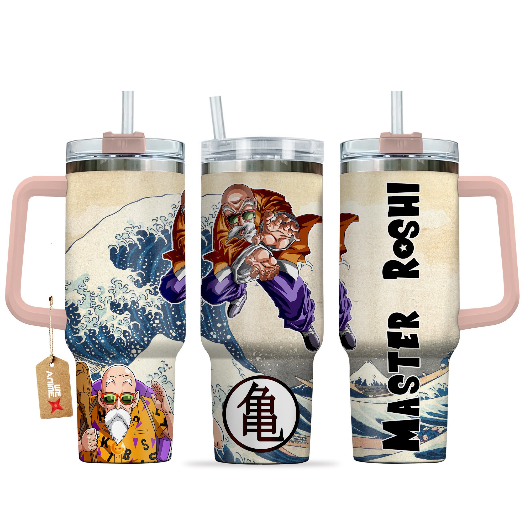 Hydratemerch Master Roshi Dragon Ball Anime Custom Stanley Quencher 40oz Stainless Steel Tumbler With Handle