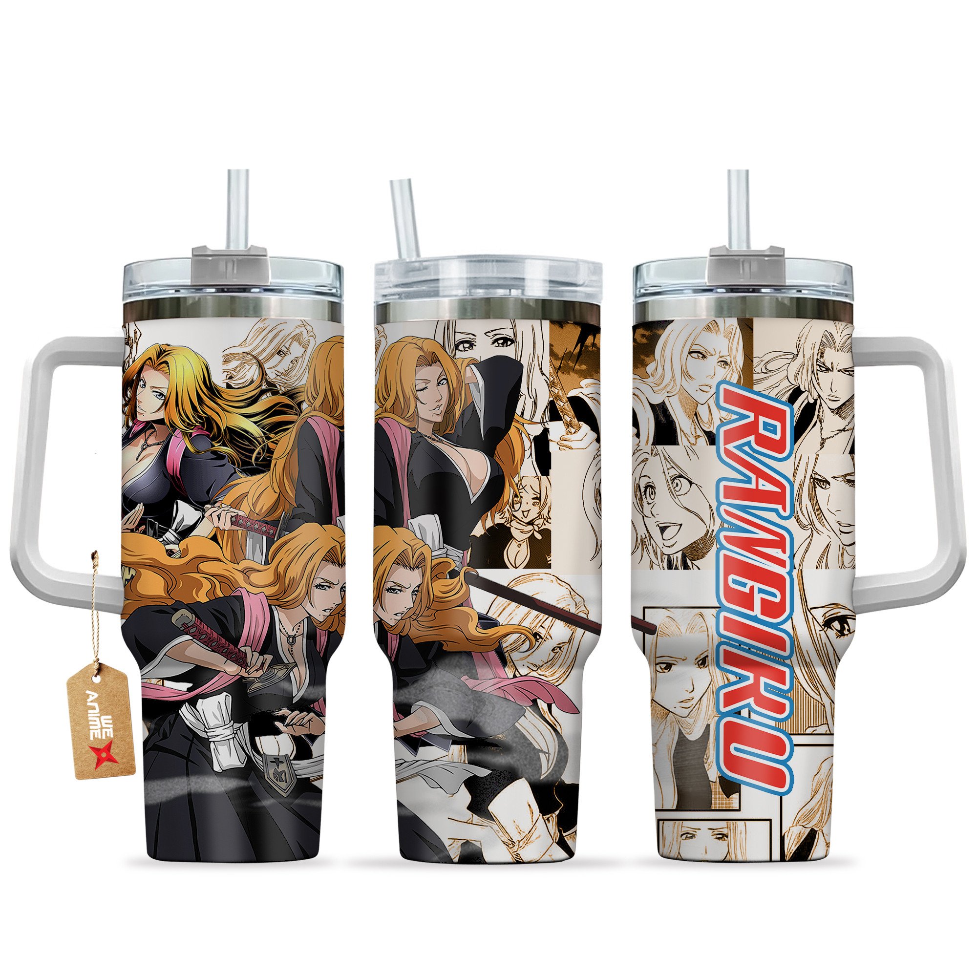 Hydratemerch Matsumoto Rangiku Bleach Anime Custom Stanley Quencher 40oz Stainless Steel Tumbler With Handle