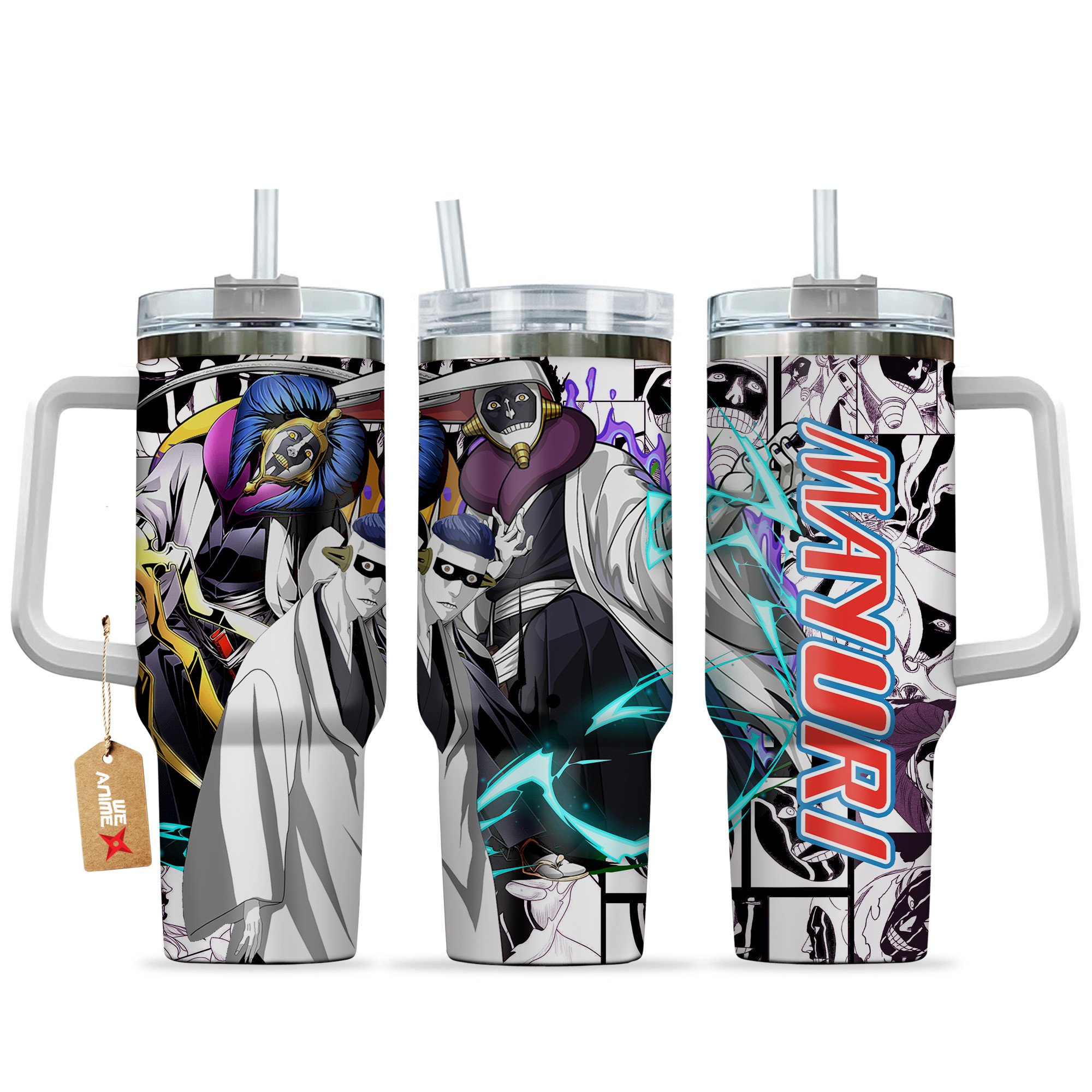 Hydratemerch Mayuri Kurotsuchi Bleach Anime Custom Stanley Quencher 40oz Stainless Steel Tumbler With Handle
