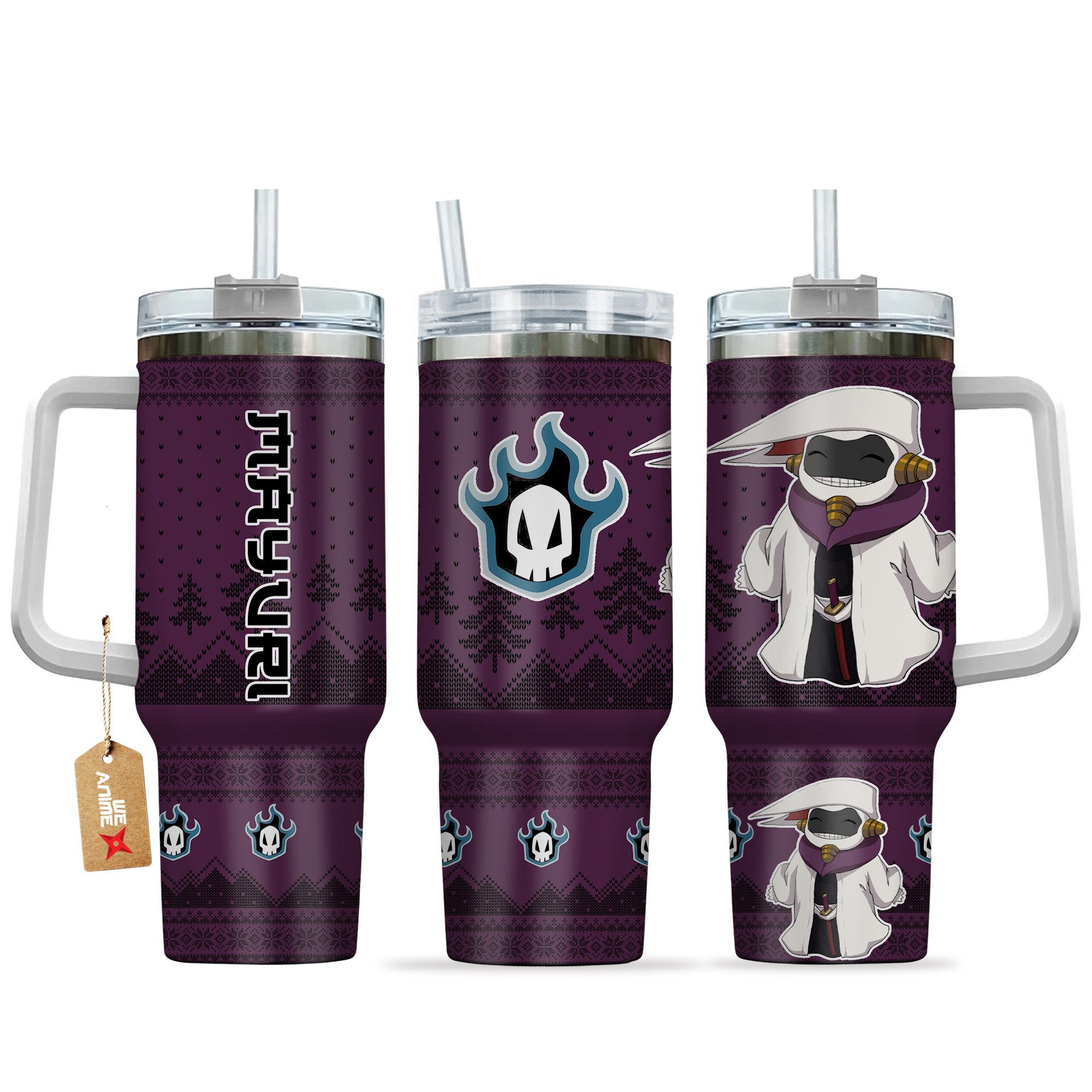 Hydratemerch Mayuri Kurotsuchi Bleach Anime Custom Stanley Quencher 40oz Stainless Steel Tumbler With Handle