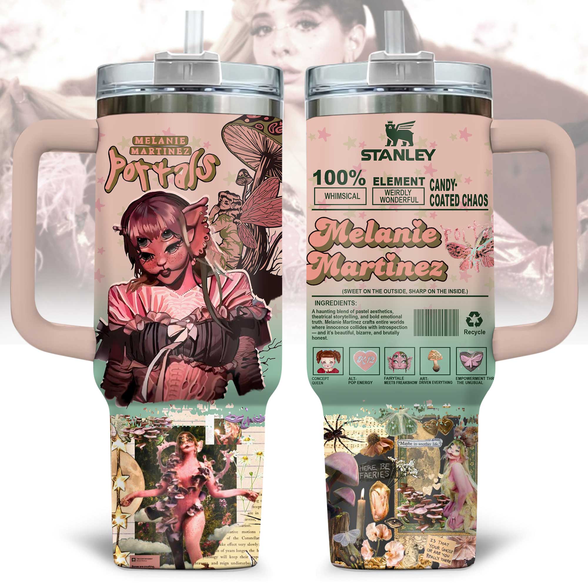Hydratemerch Melanie Martinez Music Custom Stanley Quencher 40oz Stainless Steel Tumbler With Handle