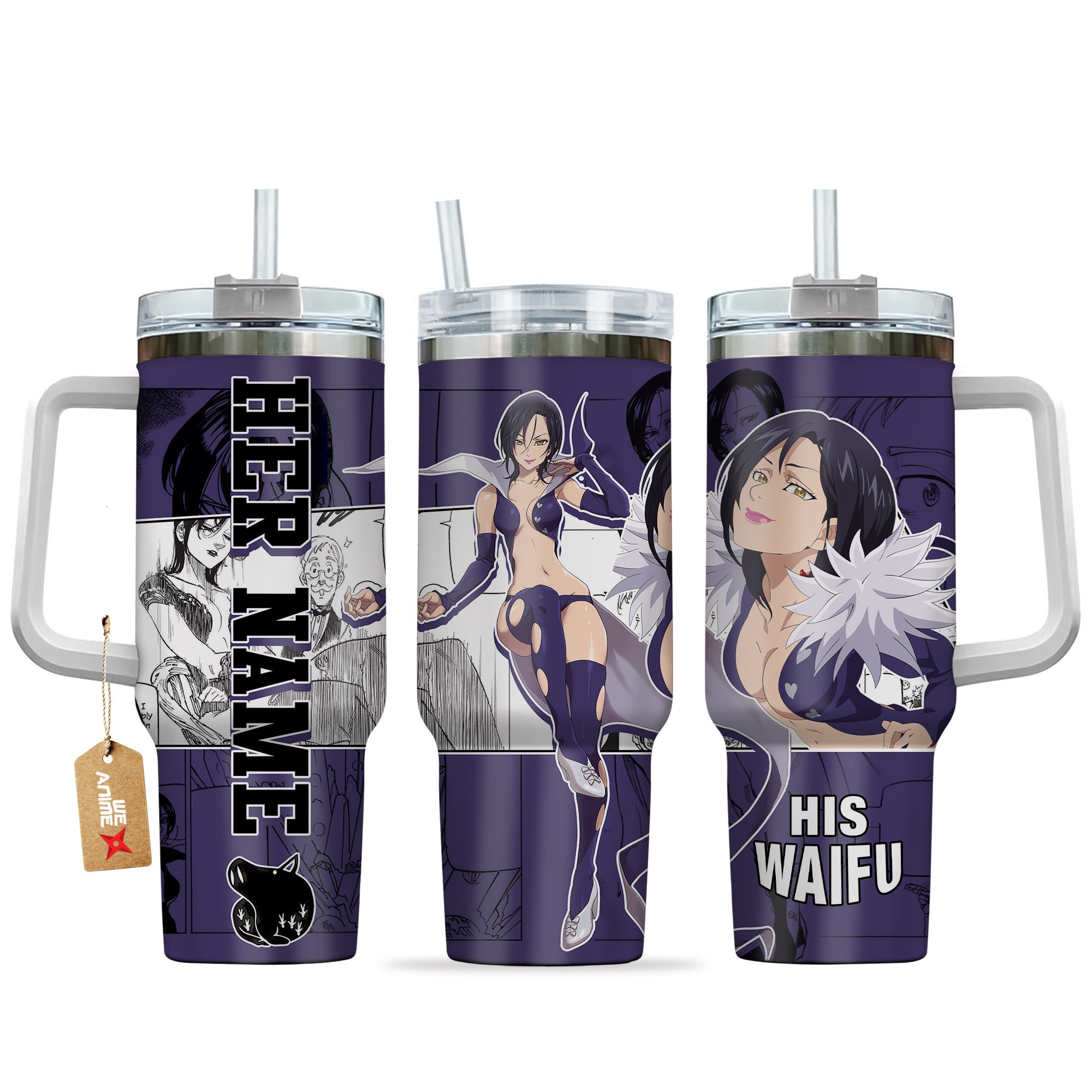 Hydratemerch Merlin The Seven Deadly Sins Anime Custom Stanley Quencher 40oz Stainless Steel Tumbler With Handle