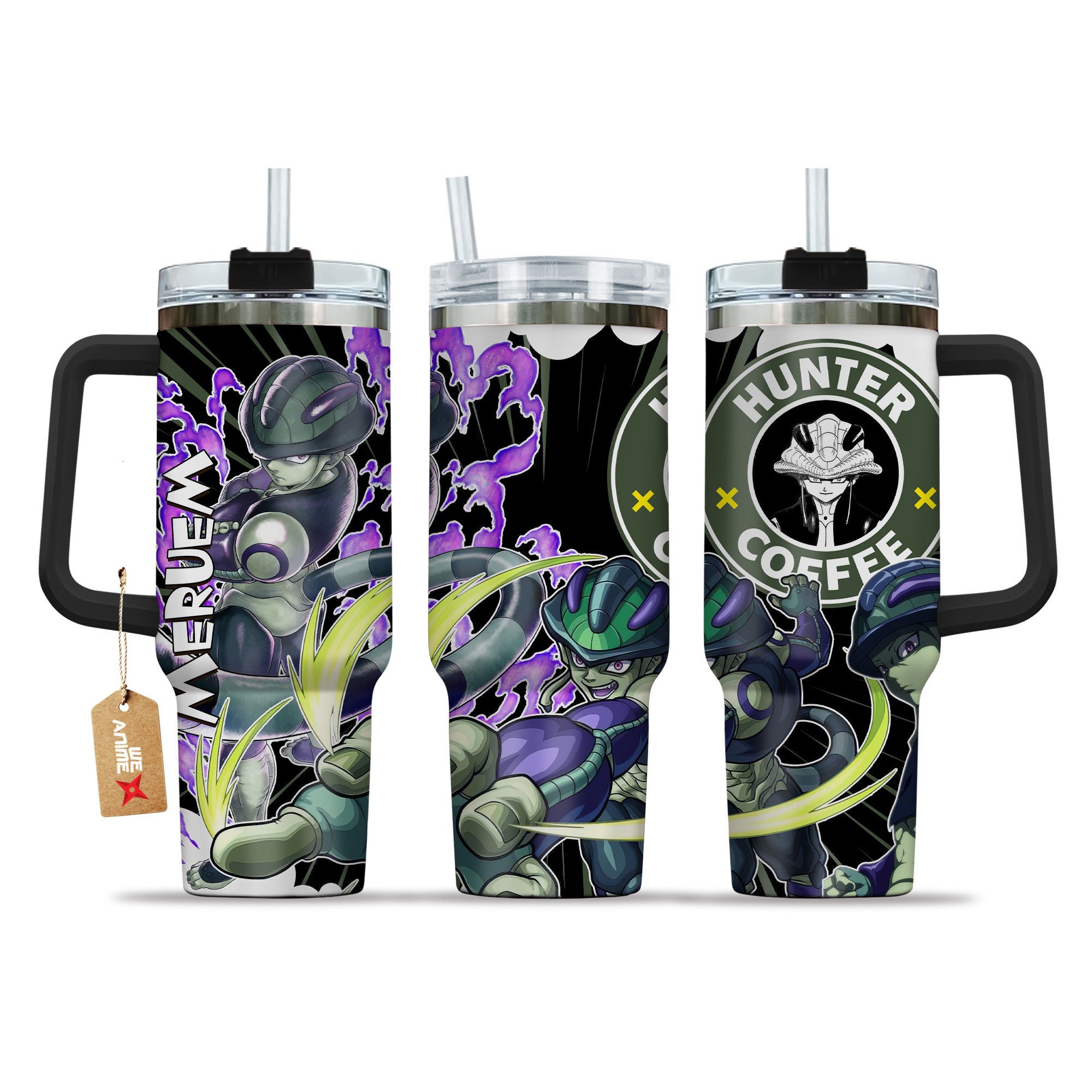 Hydratemerch Meruem Hunter x Hunter Anime Custom Stanley Quencher 40oz Stainless Steel Tumbler With Handle