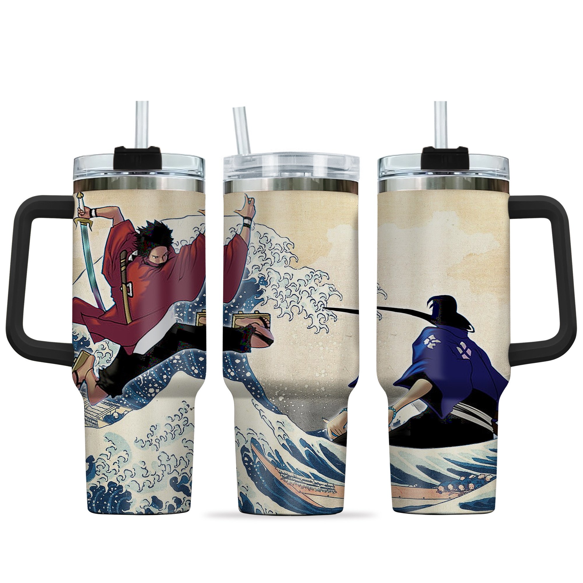 Hydratemerch Mugen x Jin Anime Custom Stanley Quencher 40oz Stainless Steel Tumbler With Handle