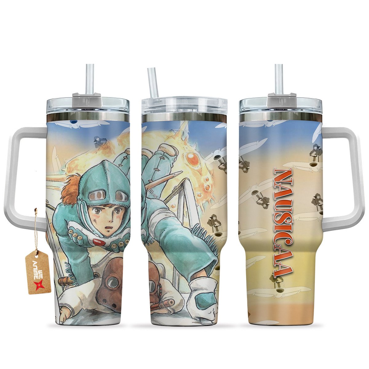 Hydratemerch Nausicaa of the Valley of the Wind Anime Custom Stanley Quencher 40oz Stainless Steel Tumbler With Handle