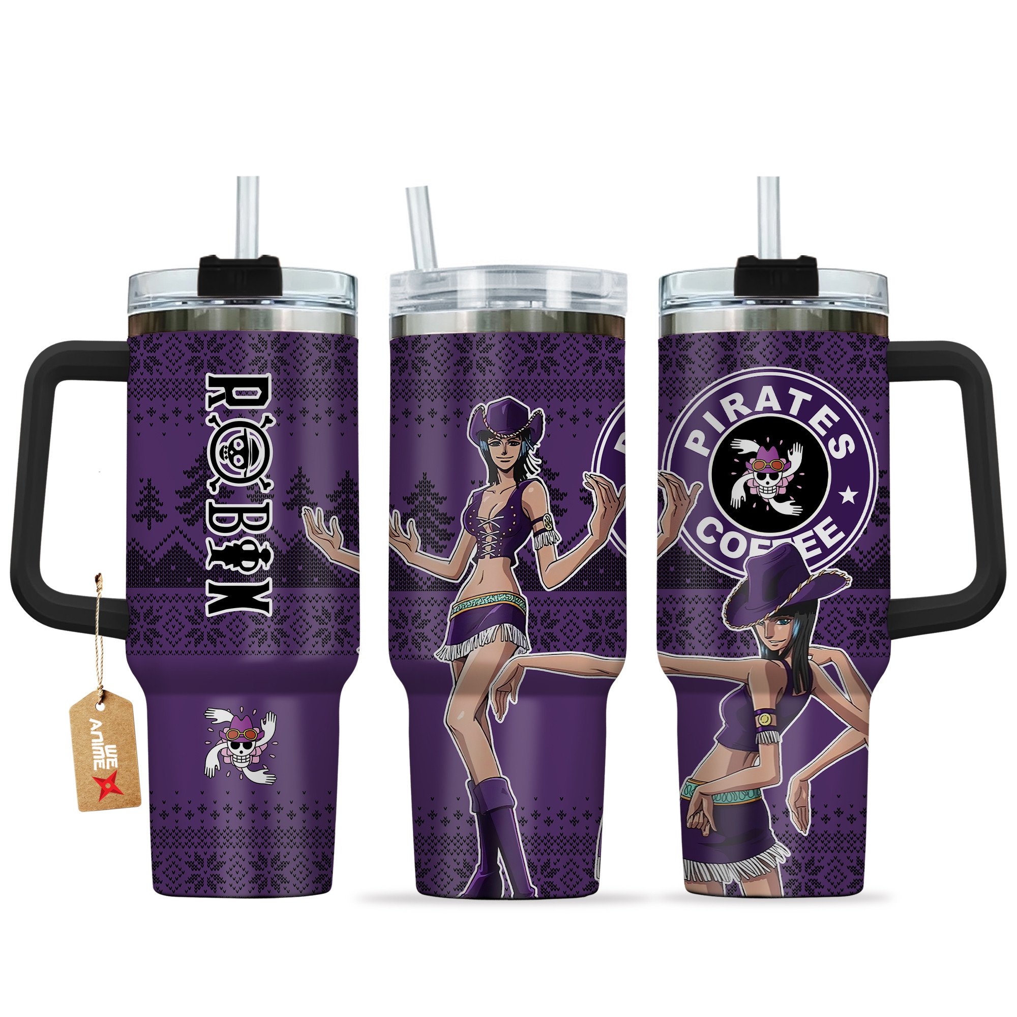Hydratemerch Nico Robin One Piece Anime Custom Stanley Quencher 40oz Stainless Steel Tumbler With Handle