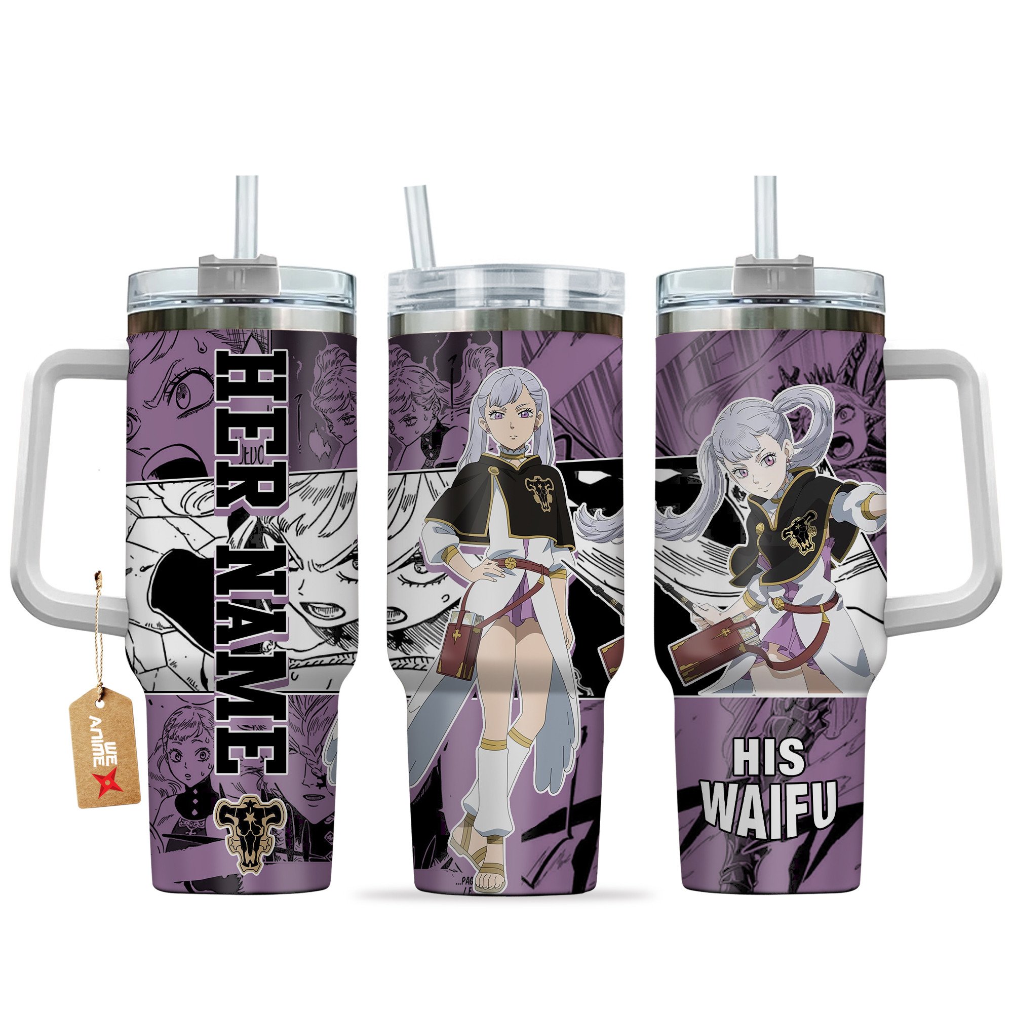 Hydratemerch Noelle Silva Black Clover Anime Custom Stanley Quencher 40oz Stainless Steel Tumbler With Handle