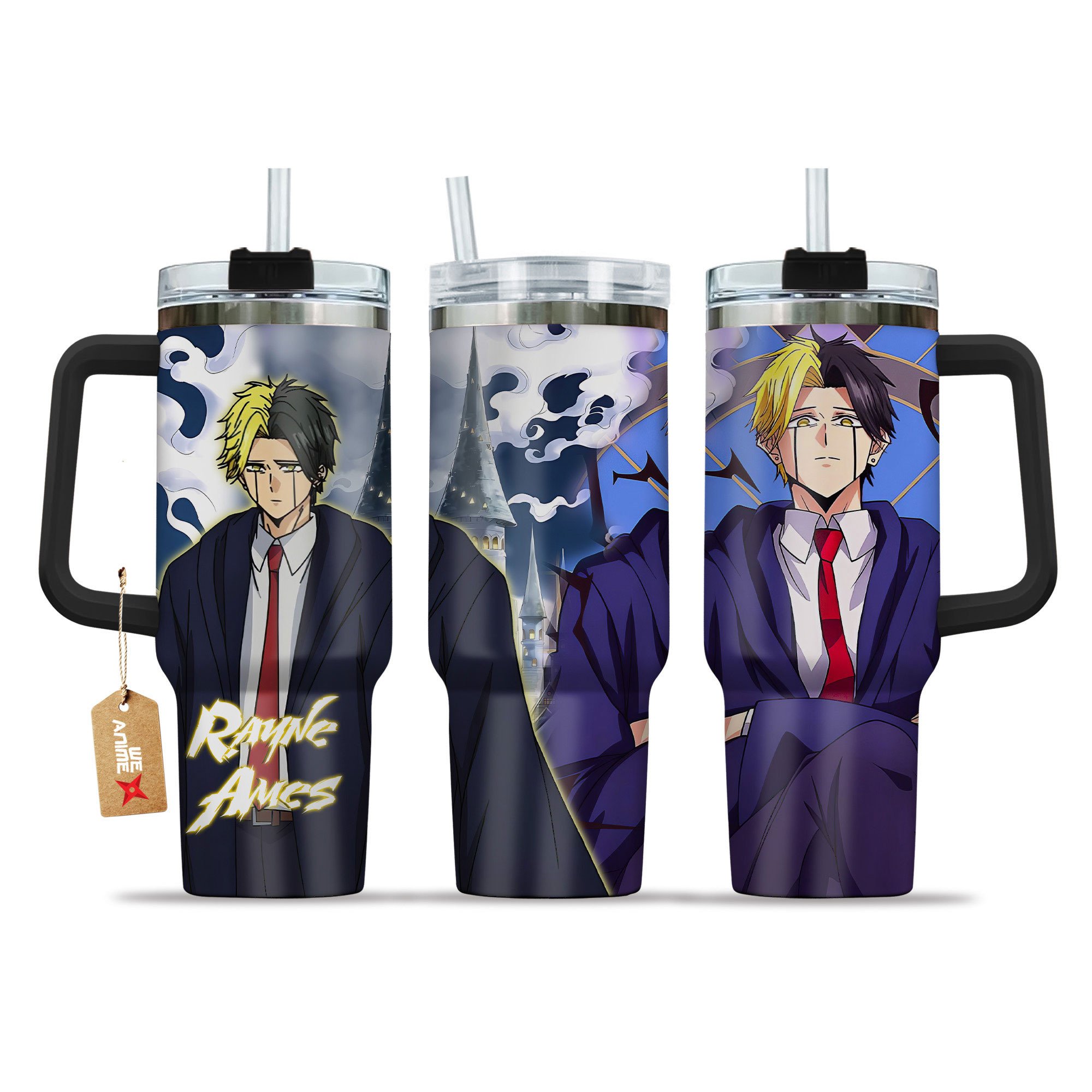 Hydratemerch Rayne Ames Mashle Anime Custom Stanley Quencher 40oz Stainless Steel Tumbler With Handle
