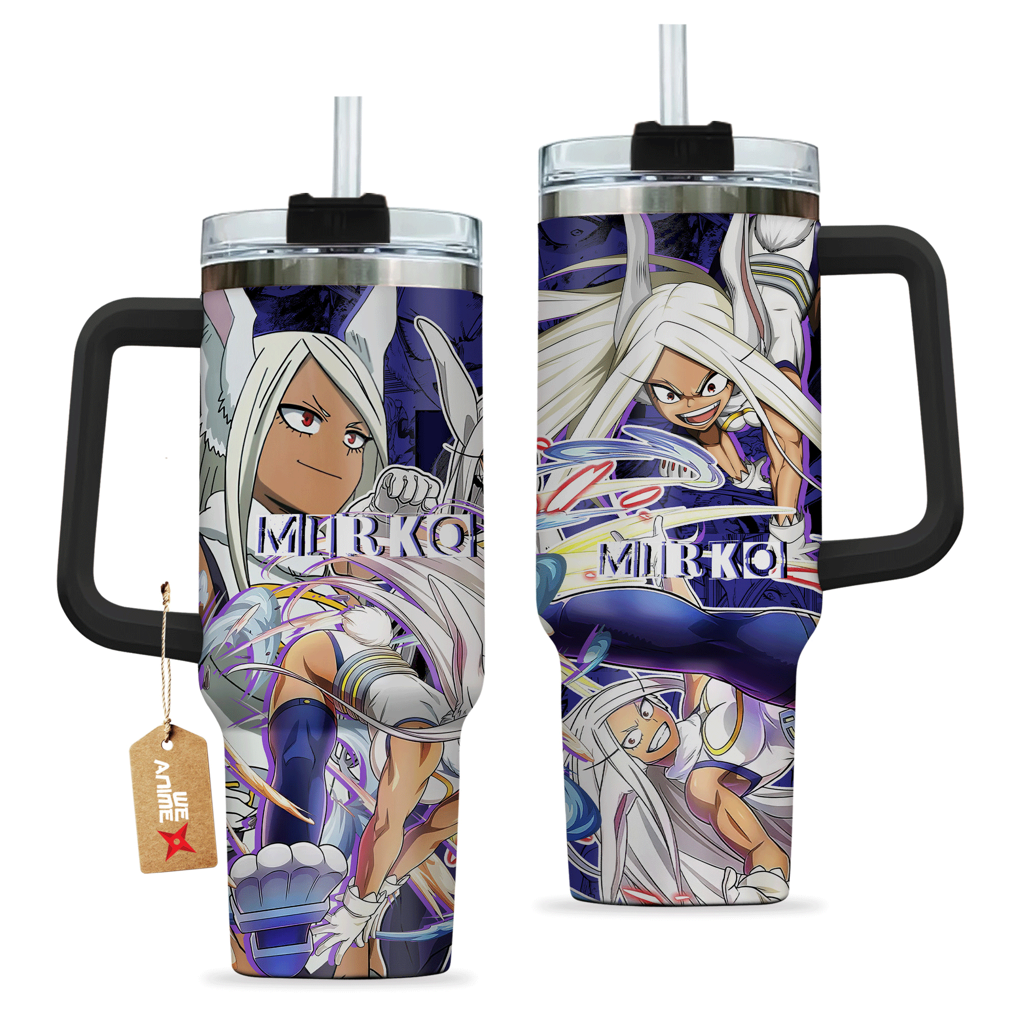 Hydratemerch Rumi Usagiyama My Hero Academia Anime Custom Stanley Quencher 40oz Stainless Steel Tumbler With Handle
