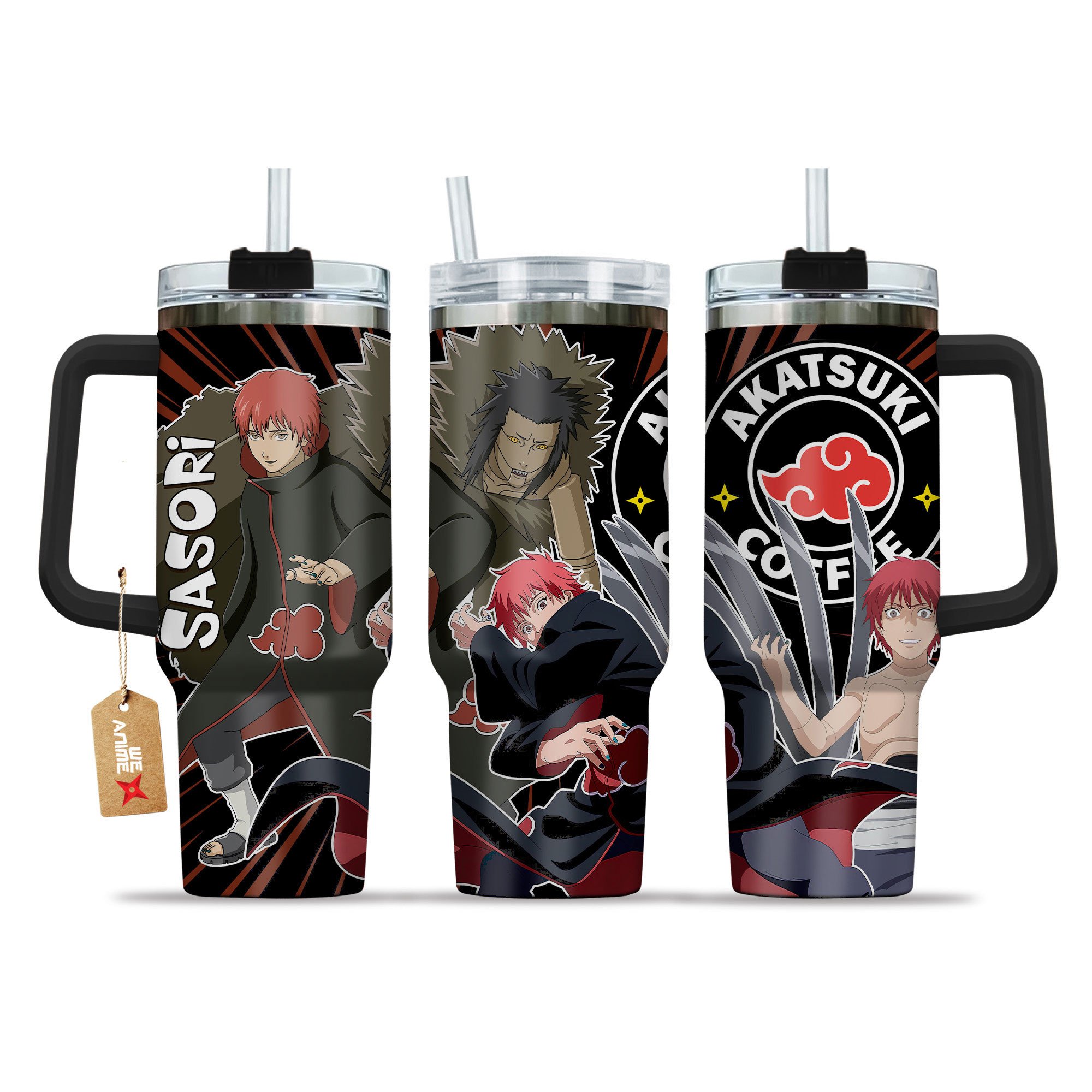Hydratemerch Sasori Naruto Anime Custom Stanley Quencher 40oz Stainless Steel Tumbler With Handle