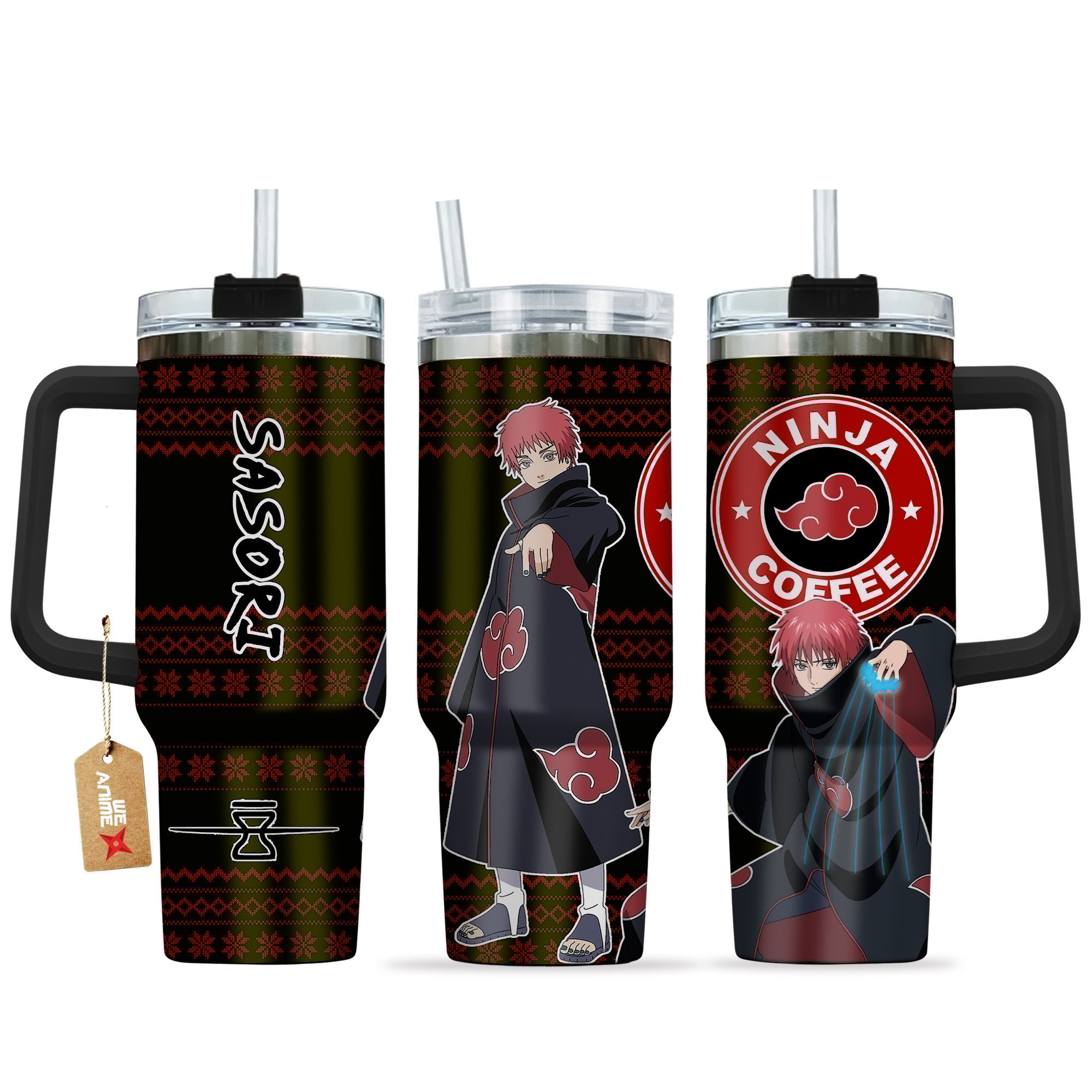 Hydratemerch Sasori Naruto Anime Custom Stanley Quencher 40oz Stainless Steel Tumbler With Handle