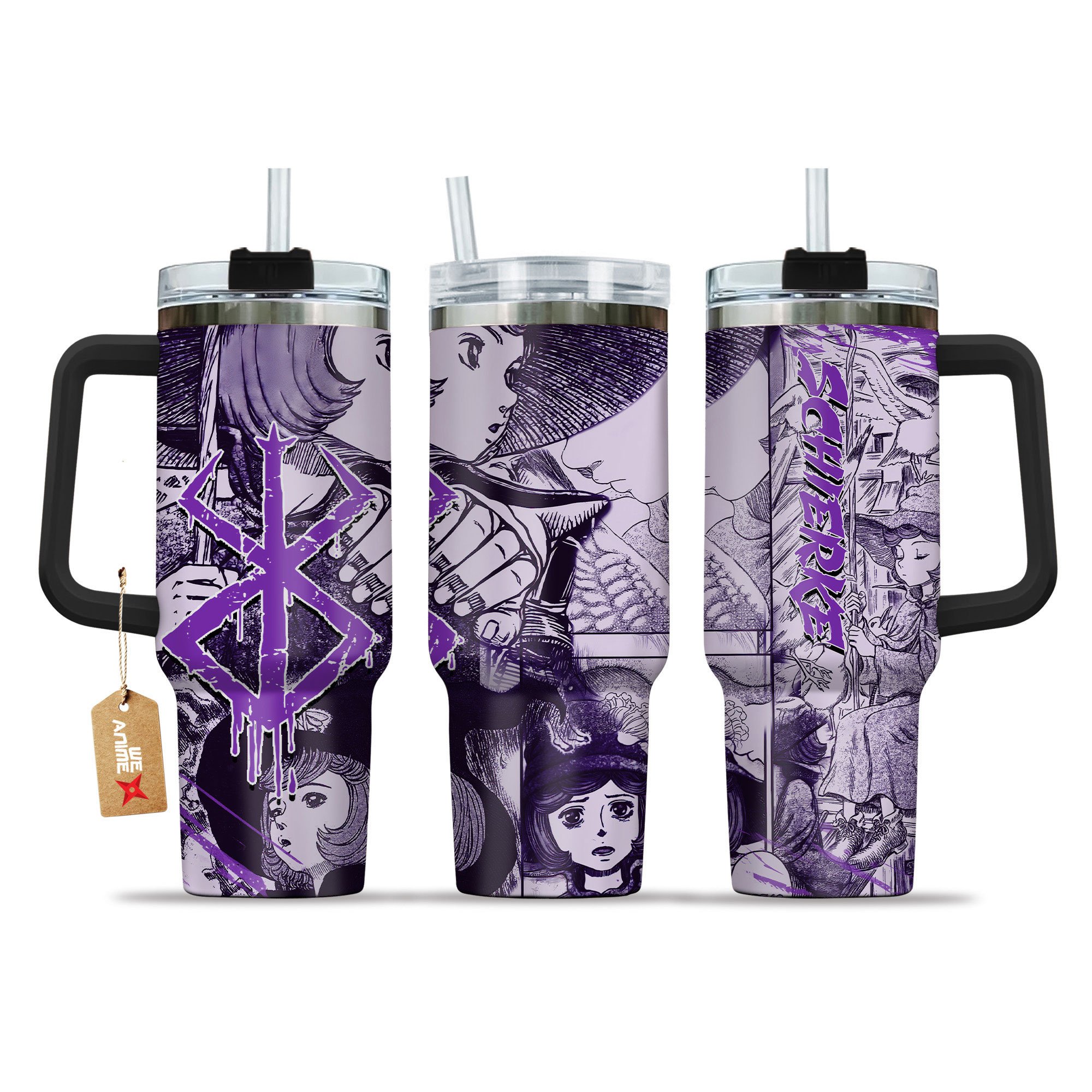 Hydratemerch Schierke Berserk Anime Custom Stanley Quencher 40oz Stainless Steel Tumbler With Handle