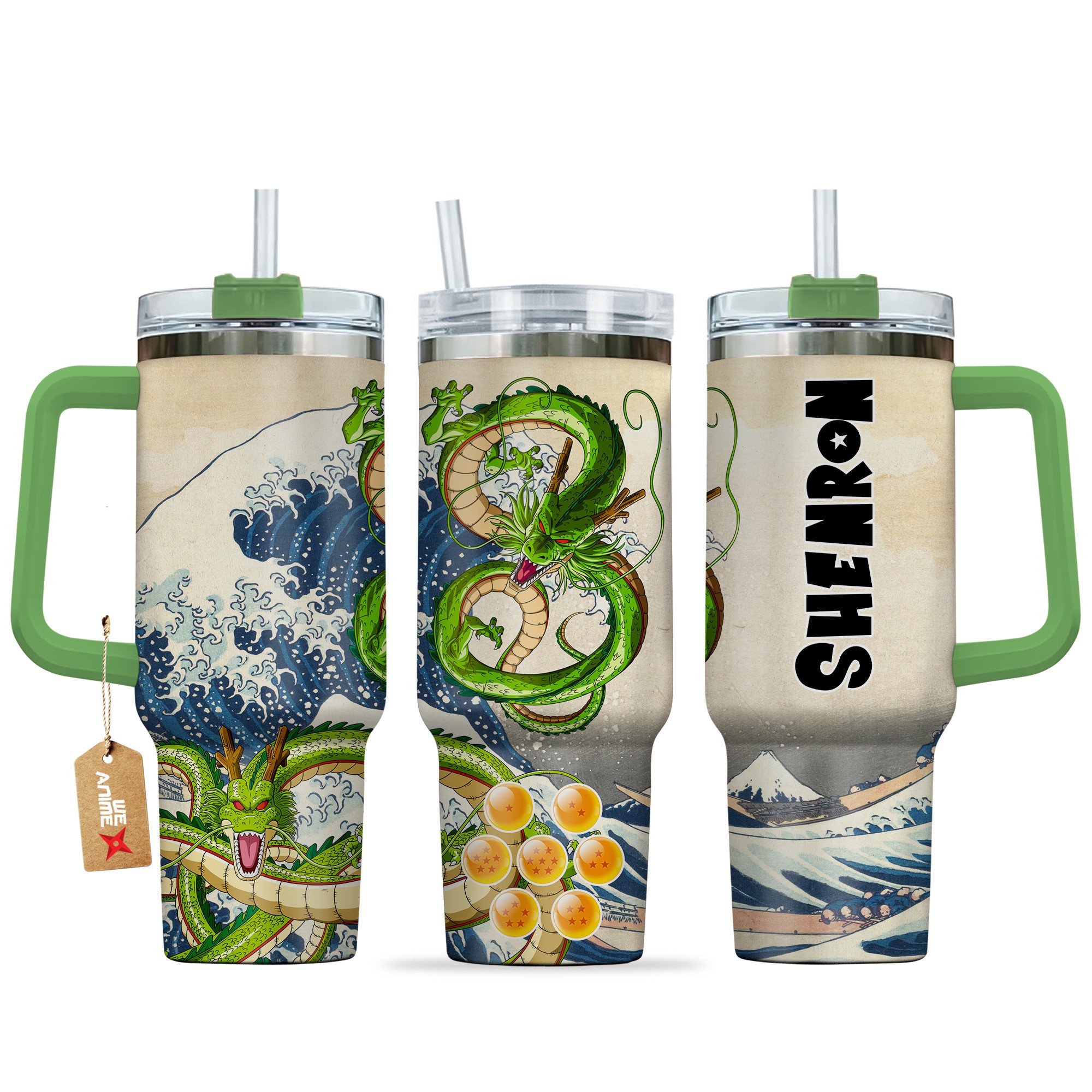 Hydratemerch Shenron Dragon Ball Anime Custom Stanley Quencher 40oz Stainless Steel Tumbler With Handle