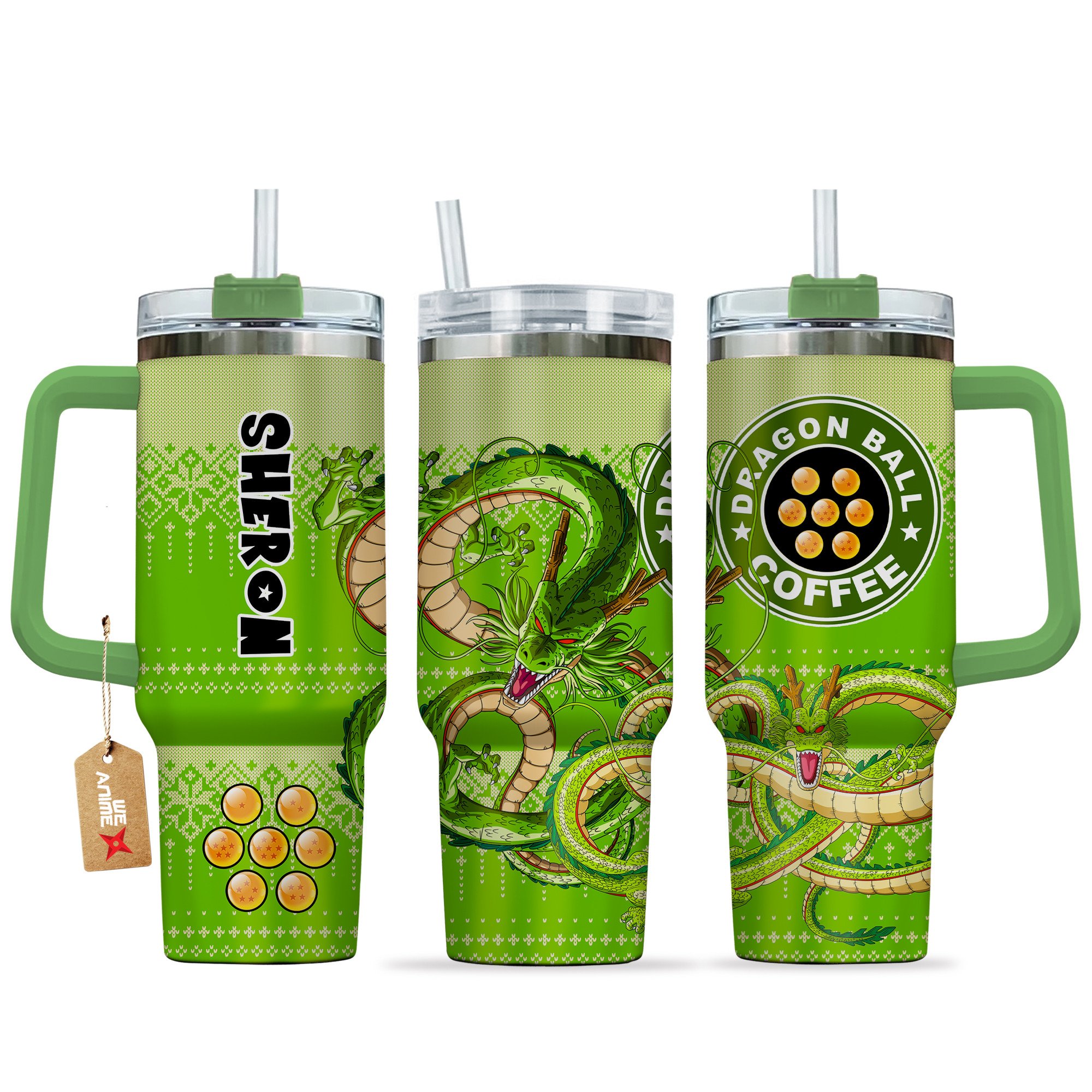 Hydratemerch Shenron Dragon Ball Z Anime Custom Stanley Quencher 40oz Stainless Steel Tumbler With Handle