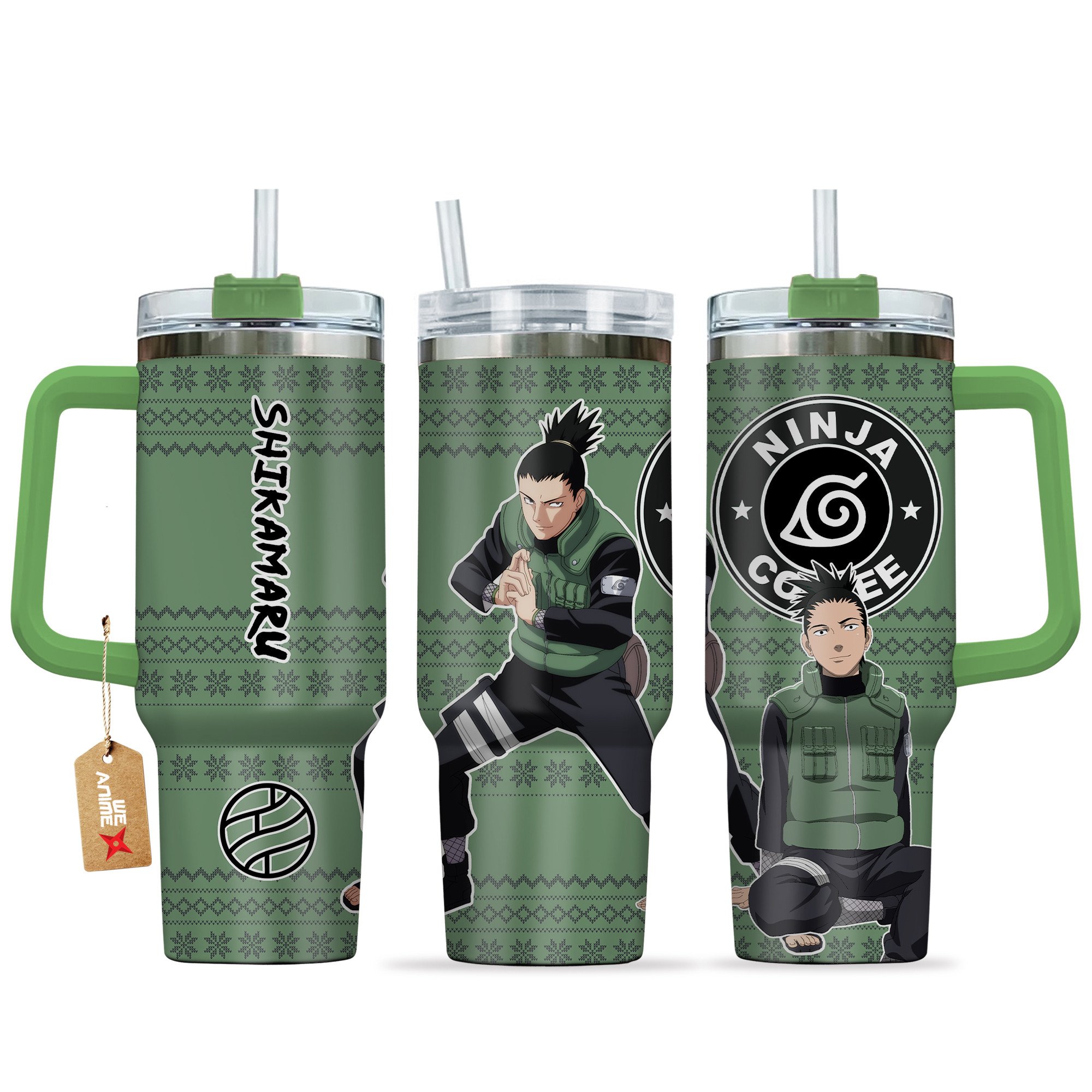 Hydratemerch Shikamaru Nara Naruto Anime Custom Stanley Quencher 40oz Stainless Steel Tumbler With Handle
