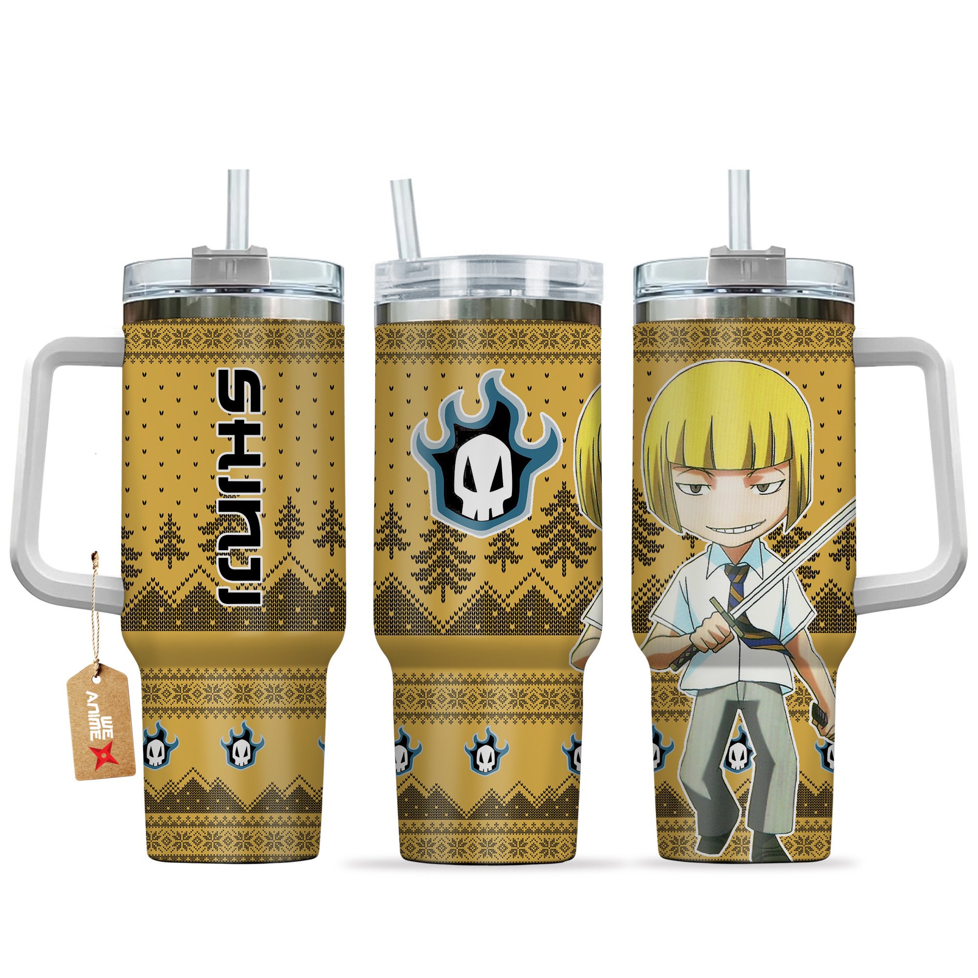 Hydratemerch Shinji Hirako Bleach Anime Custom Stanley Quencher 40oz Stainless Steel Tumbler With Handle