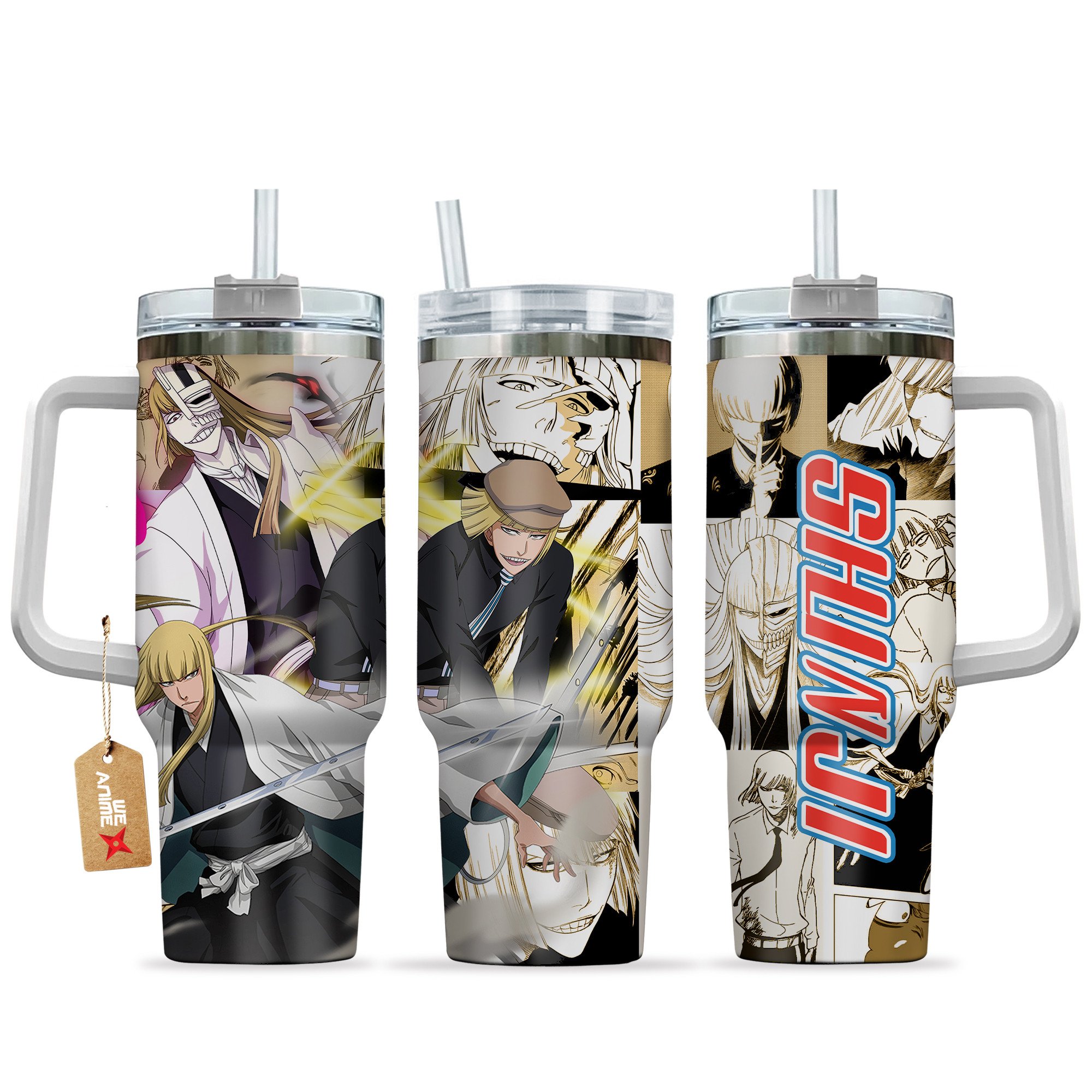 Hydratemerch Shinji Hirako Bleach Anime Custom Stanley Quencher 40oz Stainless Steel Tumbler With Handle