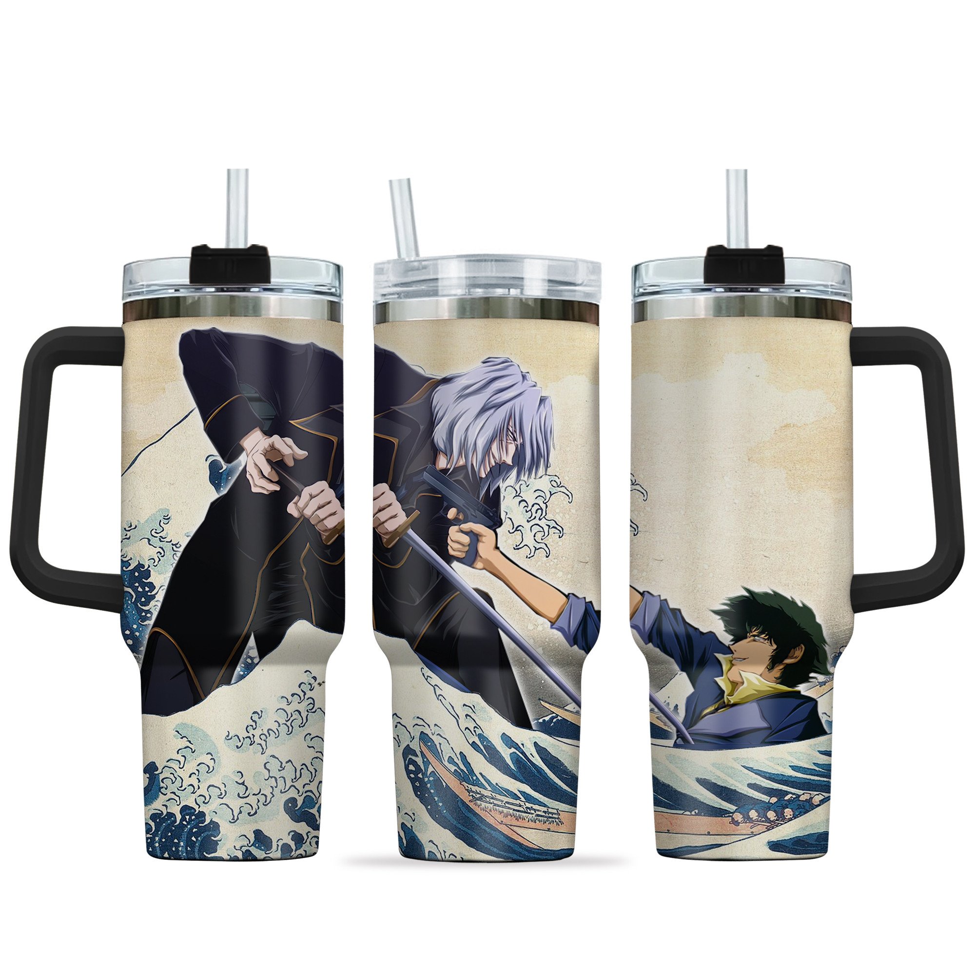 Hydratemerch Spike x Vicious Anime Custom Stanley Quencher 40oz Stainless Steel Tumbler With Handle