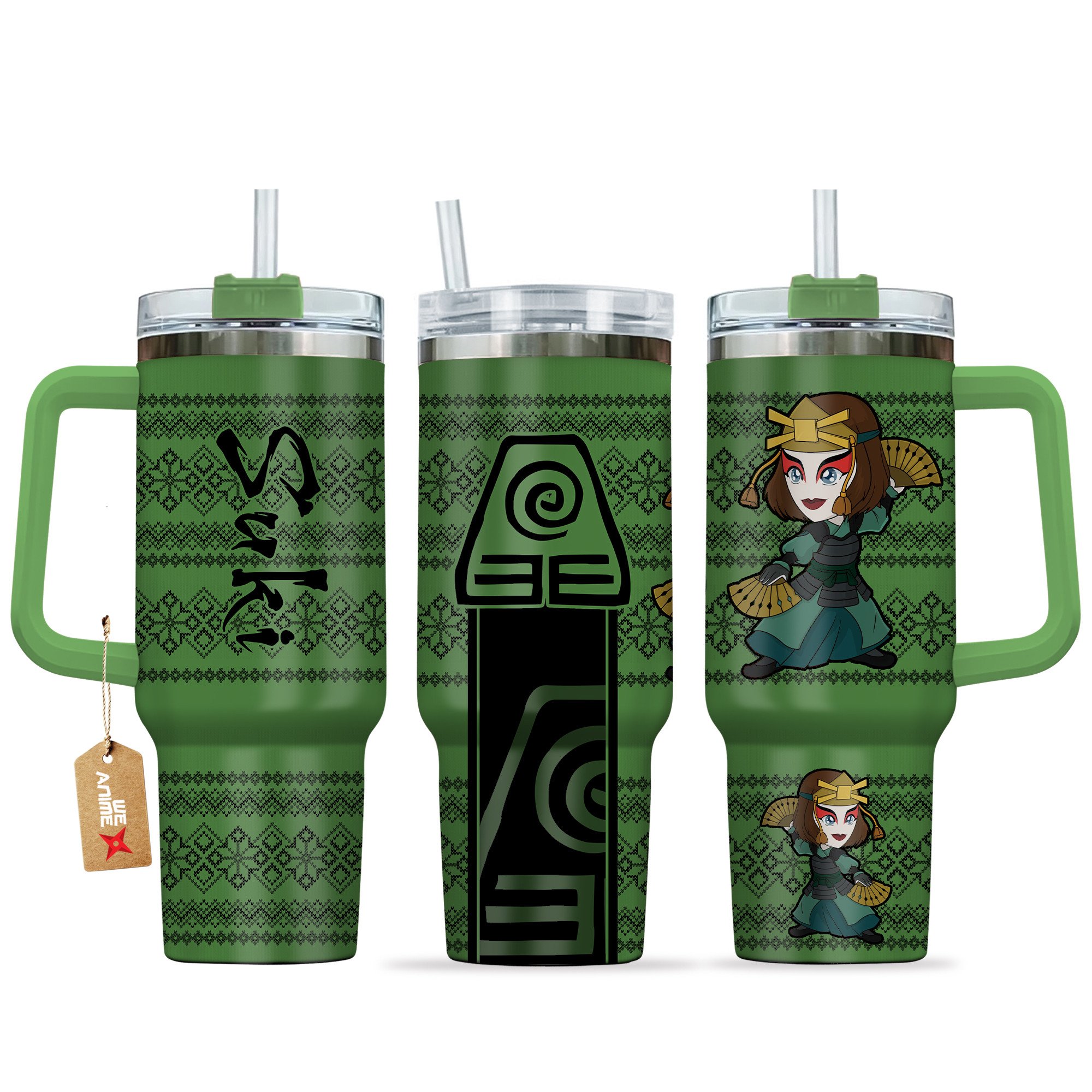 Hydratemerch Suki Avatar Anime Custom Stanley Quencher 40oz Stainless Steel Tumbler With Handle