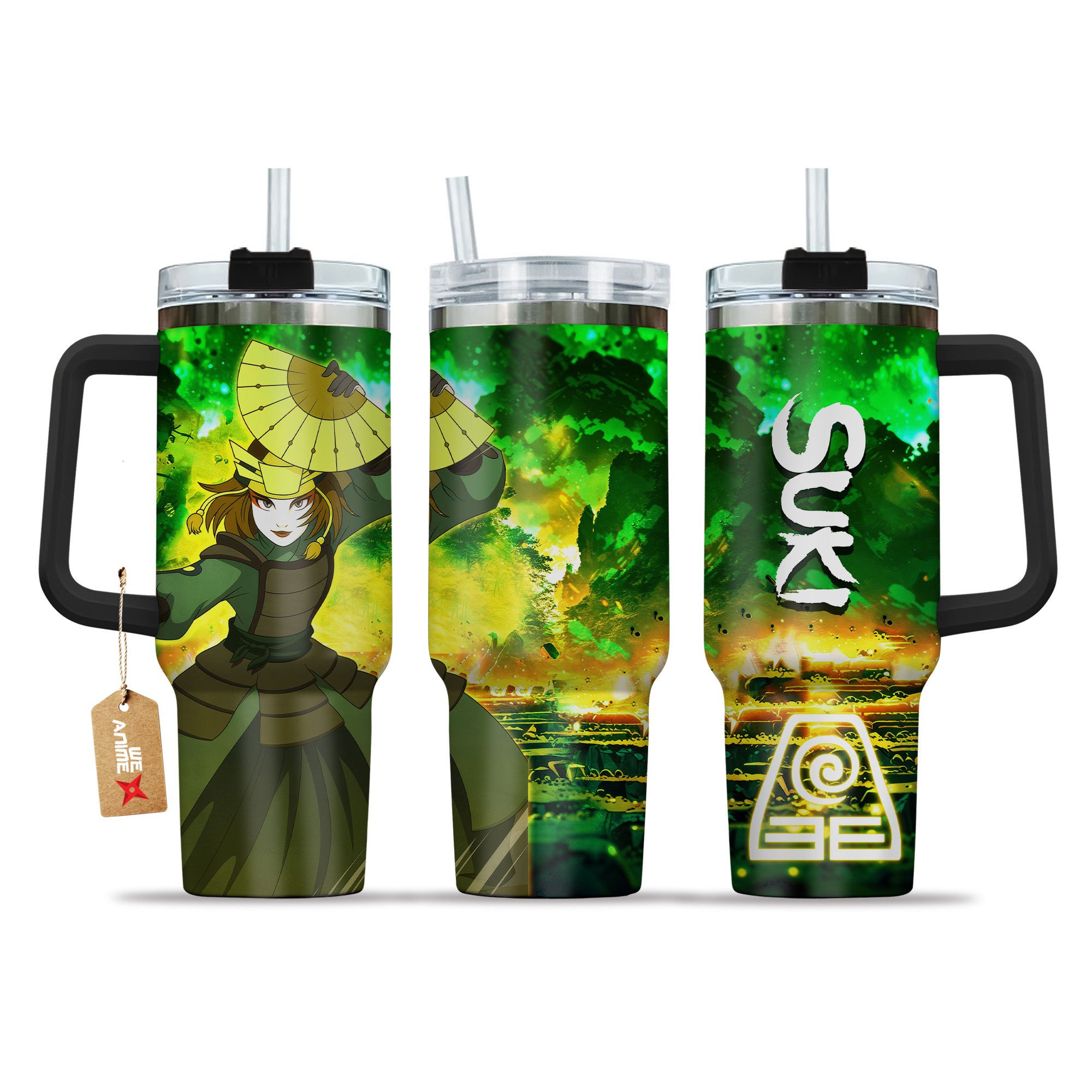 Hydratemerch Suki Avatar Anime Custom Stanley Quencher 40oz Stainless Steel Tumbler With Handle