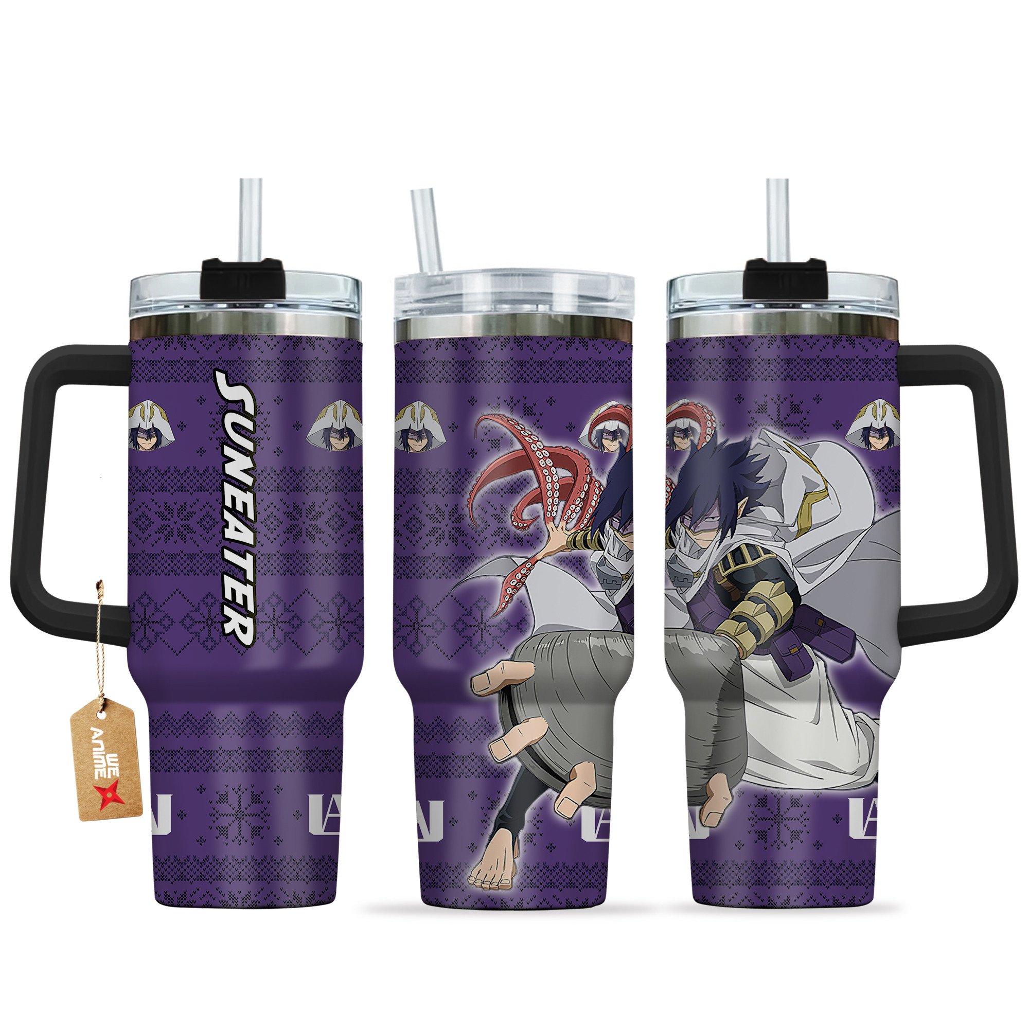 Hydratemerch Suneater My Hero Academia Anime Custom Stanley Quencher 40oz Stainless Steel Tumbler With Handle