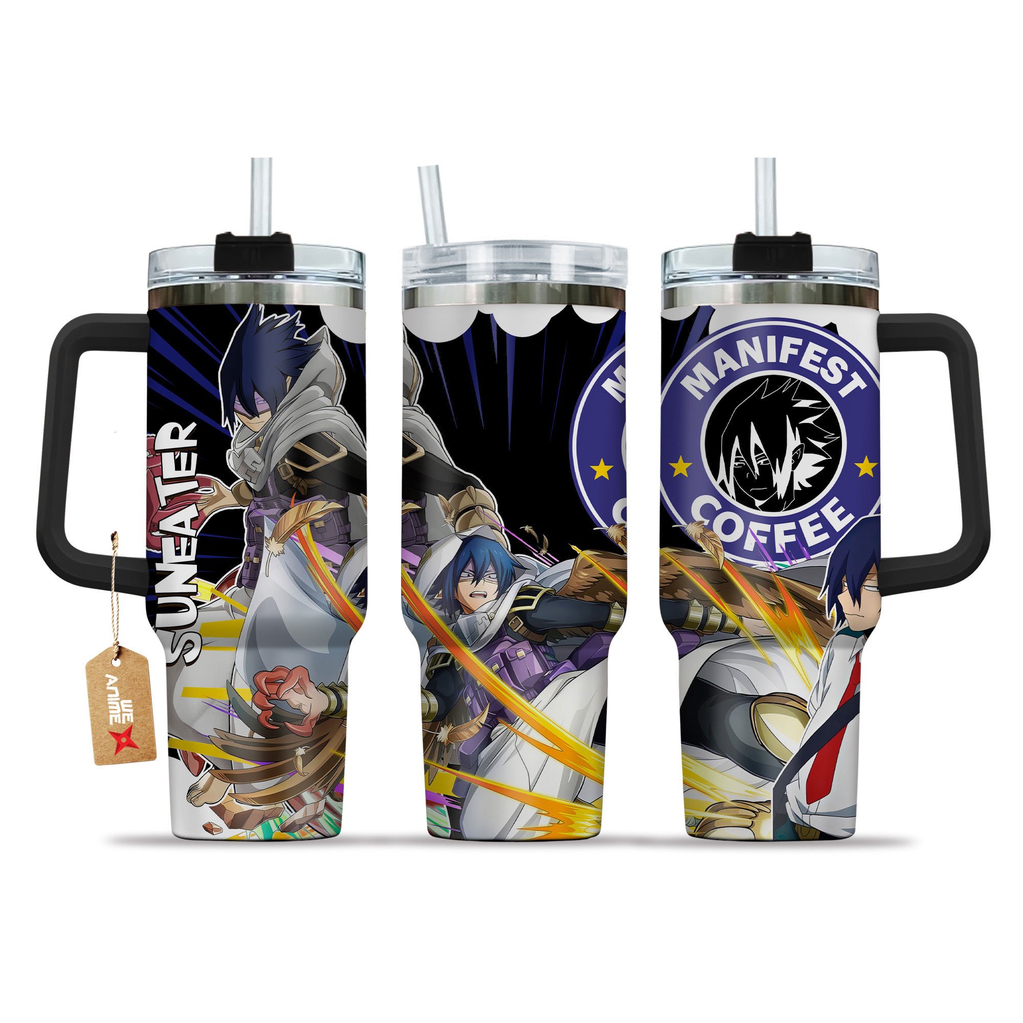 Hydratemerch Tamaki Amajiki (Suneater) My Hero Academia Anime Custom Stanley Quencher 40oz Stainless Steel Tumbler With Handle