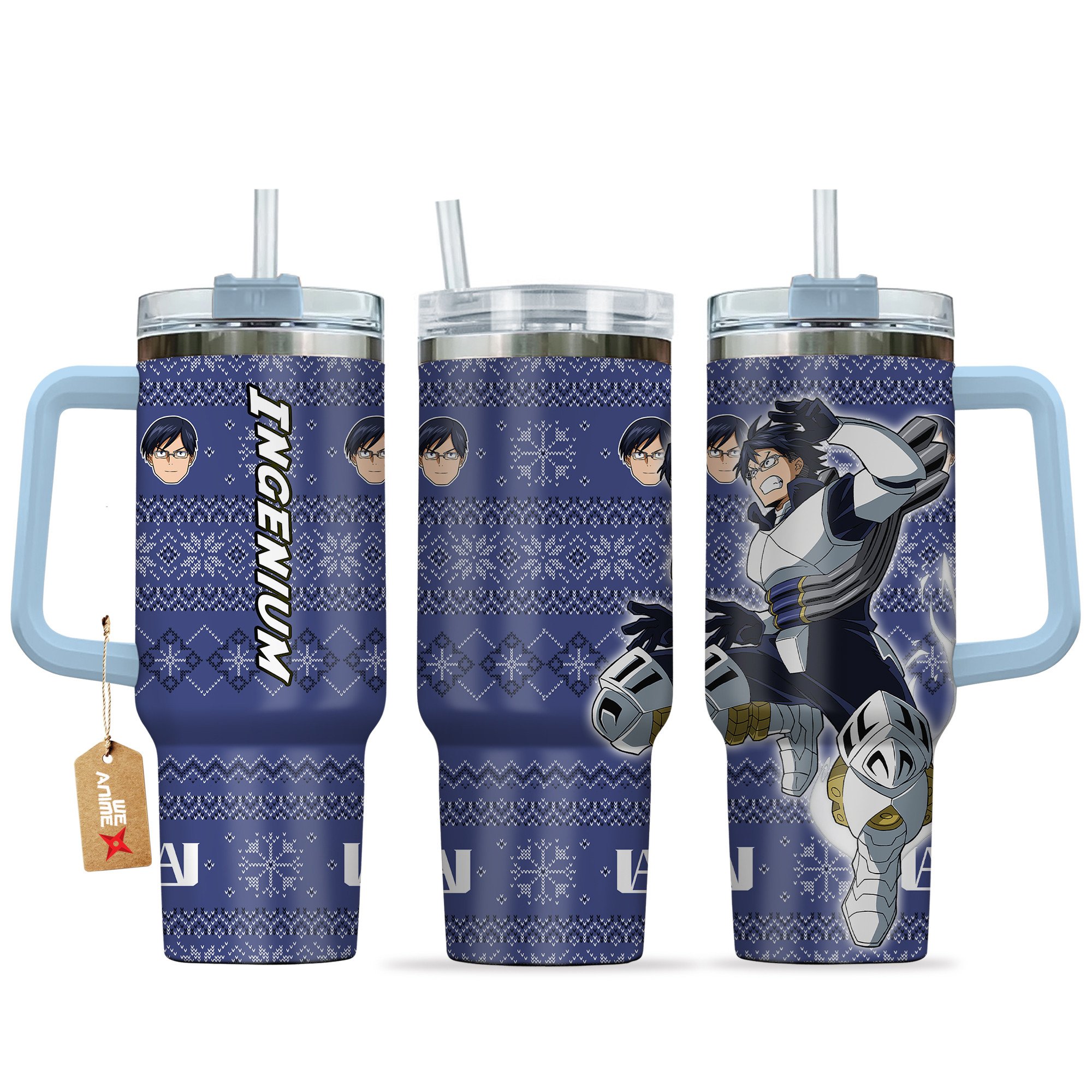 Hydratemerch Tenya Ilda My Hero Academia Anime Custom Stanley Quencher 40oz Stainless Steel Tumbler With Handle
