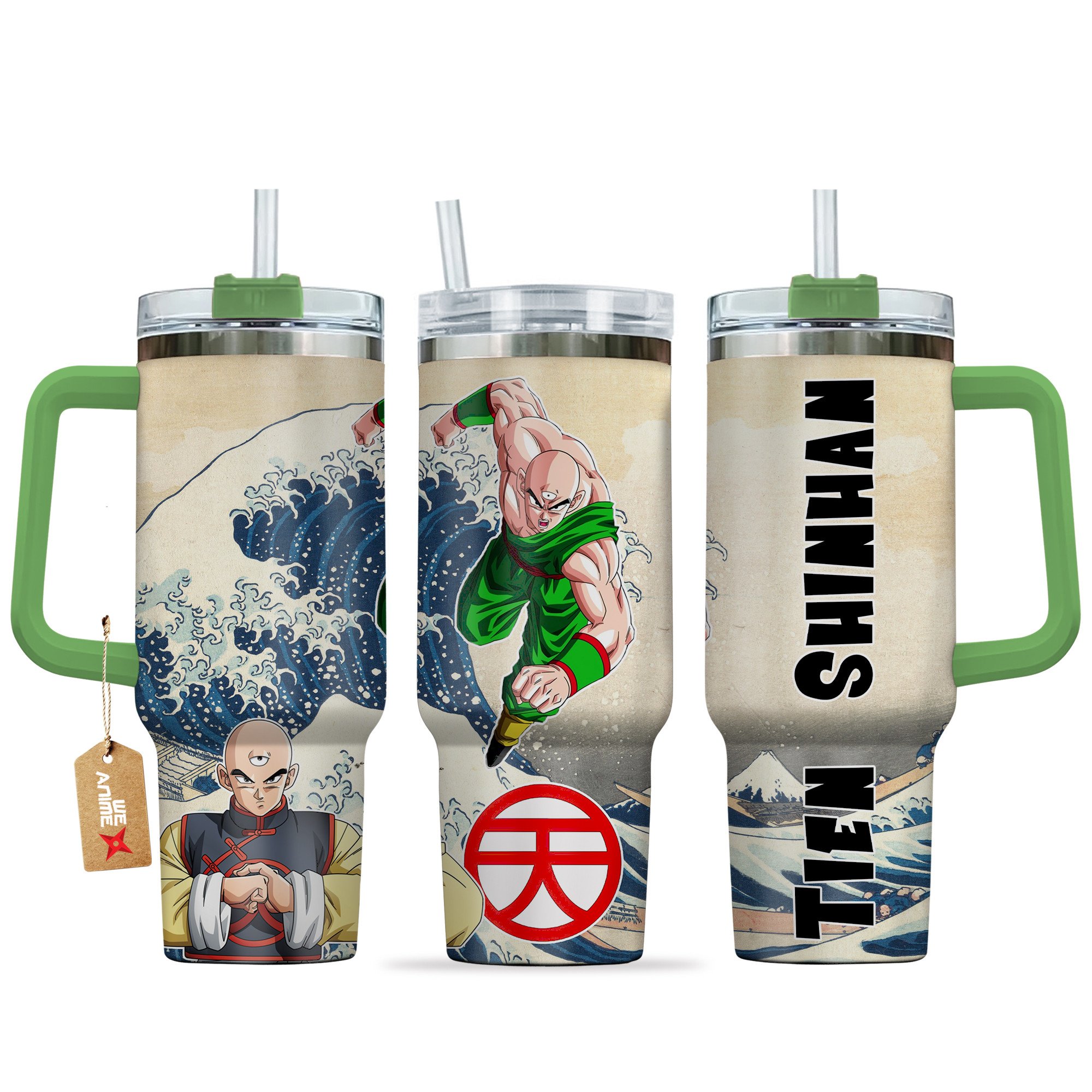 Hydratemerch Tien Shinhan Dragon Ball Anime Custom Stanley Quencher 40oz Stainless Steel Tumbler With Handle